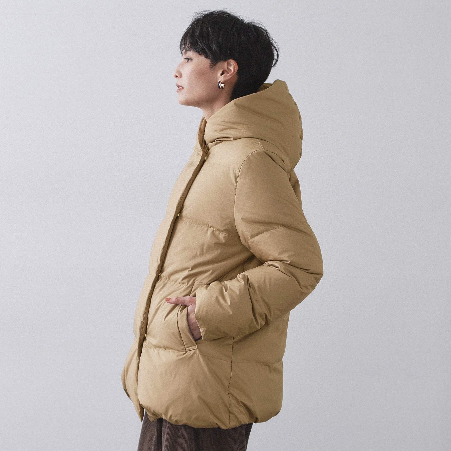 オペーク ドット クリップ OPAQUE.CLIP 撥水フードミドルダウンコート／ミュラーダウン【防風／抗菌防臭加工／洗濯機洗い可】 （ブラック(019)） ブラック(019)