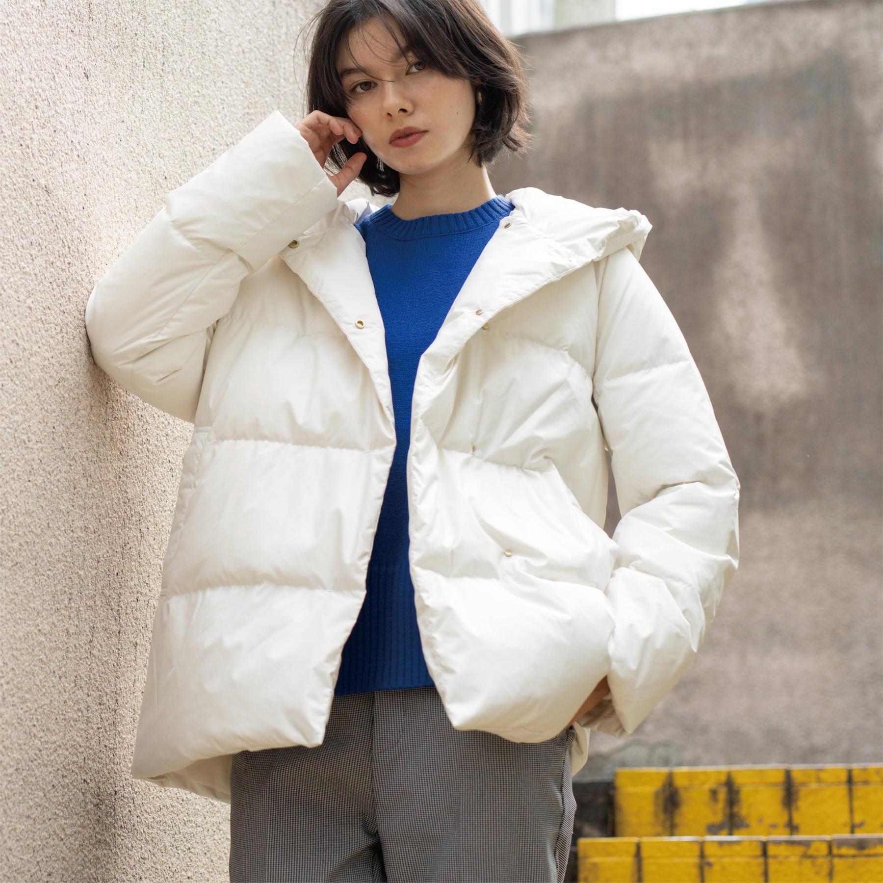 オペーク ドット クリップ OPAQUE.CLIP 撥水フードミドルダウンコート／ミュラーダウン【防風／抗菌防臭加工／洗濯機洗い可】 （オフホワイト(003)） オフホワイト(003)