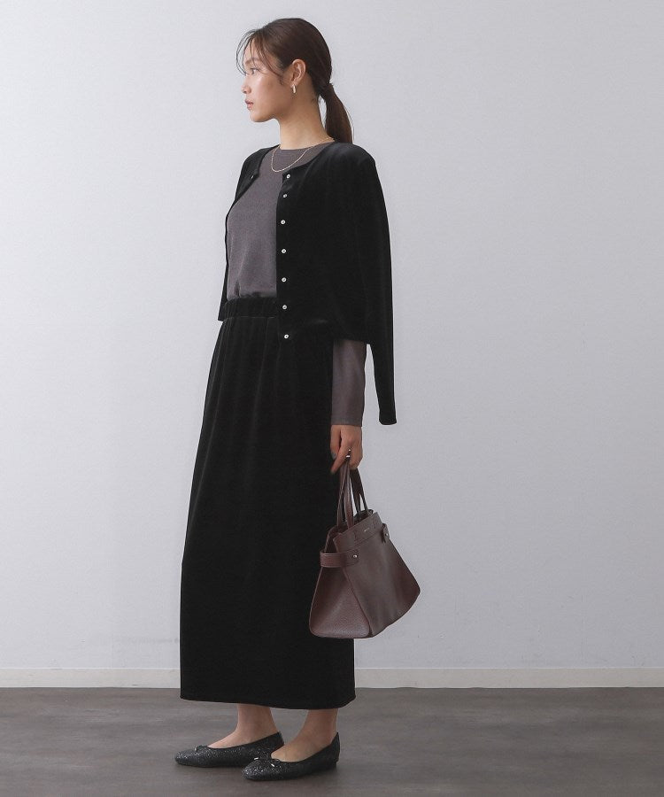 オペーク ドット クリップ OPAQUE.CLIP ベロアスナップカーディガン【洗濯機洗い可】 （イエロー(031)） イエロー(031)