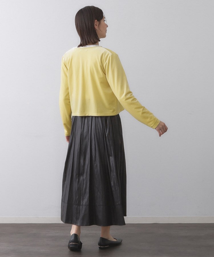 オペーク ドット クリップ OPAQUE.CLIP ベロアスナップカーディガン【洗濯機洗い可】 （イエロー(031)） イエロー(031)