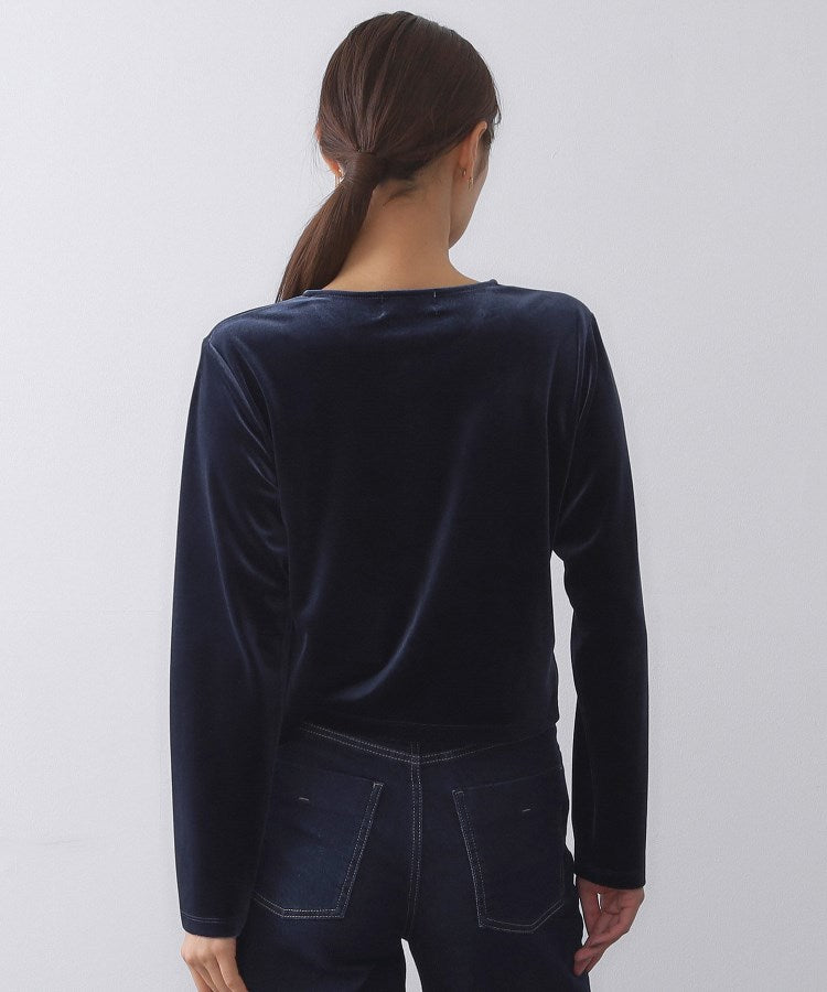 オペーク ドット クリップ OPAQUE.CLIP ベロアスナップカーディガン【洗濯機洗い可】 （イエロー(031)） イエロー(031)