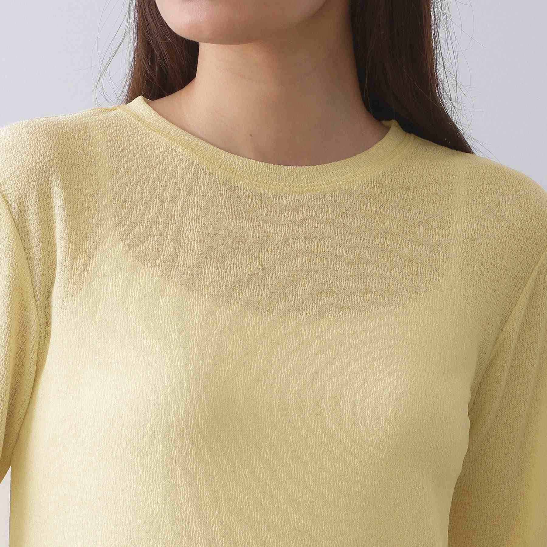 オペーク ドット クリップ OPAQUE.CLIP シアーラウンドネックカットソー【洗濯機洗い可】 （チャコールグレー(014)） チャコールグレー(014)