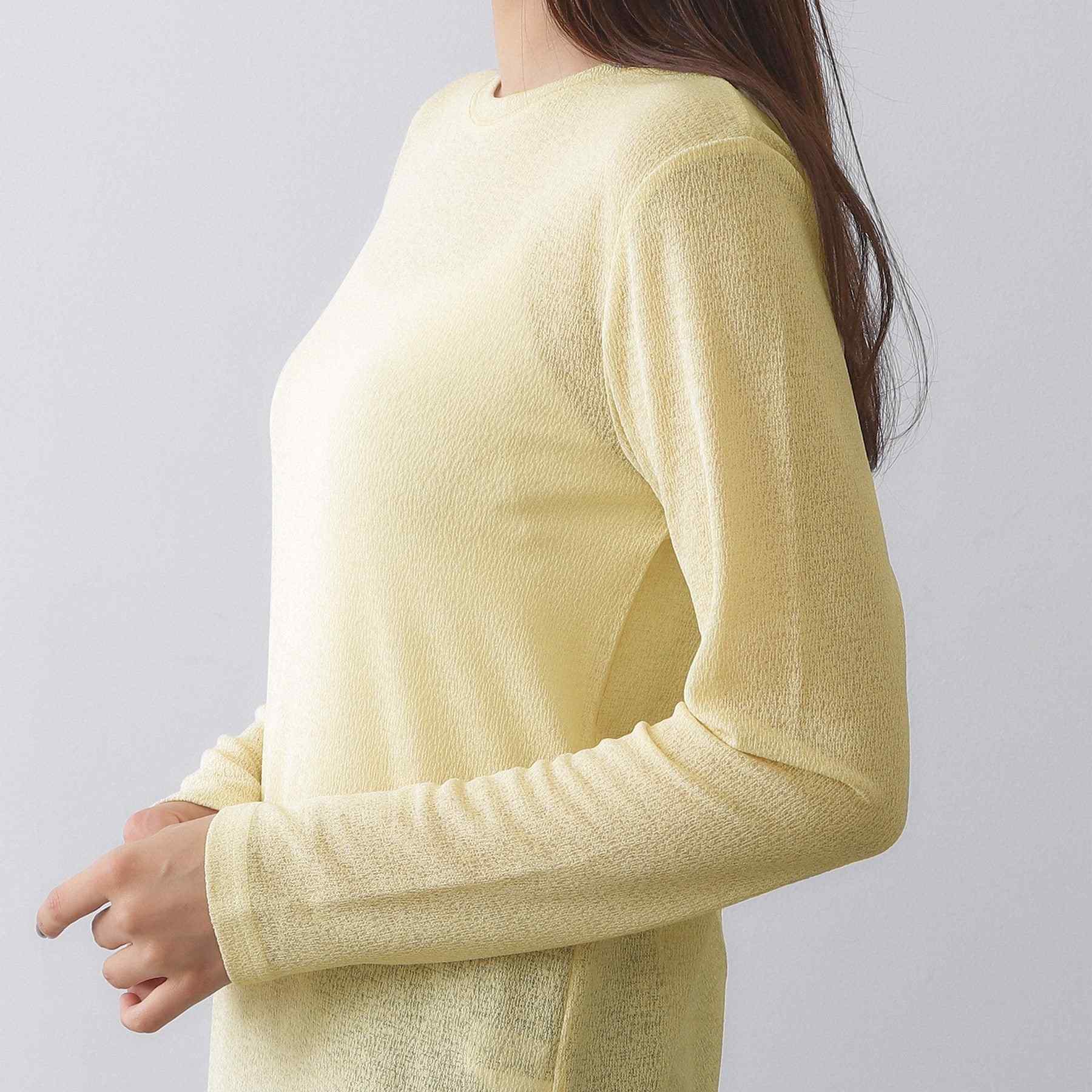 オペーク ドット クリップ OPAQUE.CLIP シアーラウンドネックカットソー【洗濯機洗い可】 （チャコールグレー(014)） チャコールグレー(014)