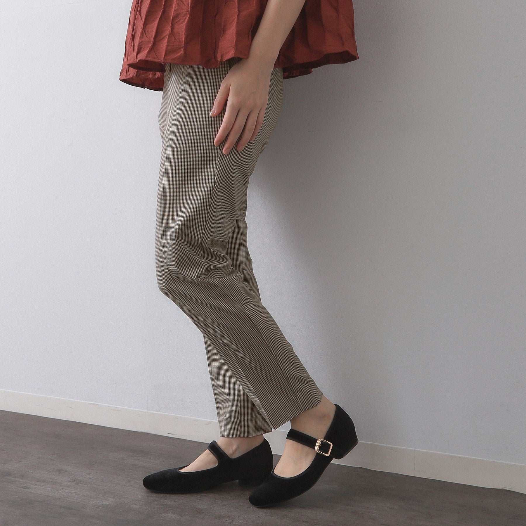 オペーク ドット クリップ OPAQUE.CLIP ハイストレッチイージースティックパンツ／柄アソート【洗濯機洗い可】 （チャコールグレー(214)） チャコールグレー(214)