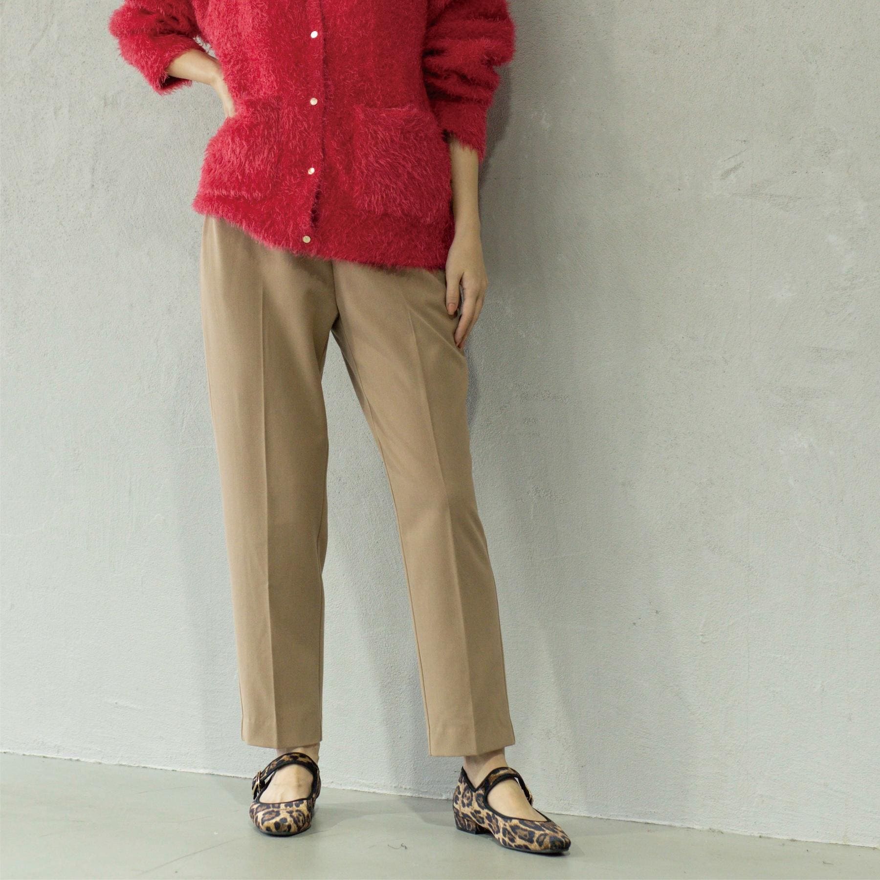 オペーク ドット クリップ OPAQUE.CLIP 裏起毛ストレッチイージーテーパードパンツ／ネオサーモ【蓄熱素材／洗濯機洗い可】 （キャメルブラウン(041)） キャメルブラウン(041)