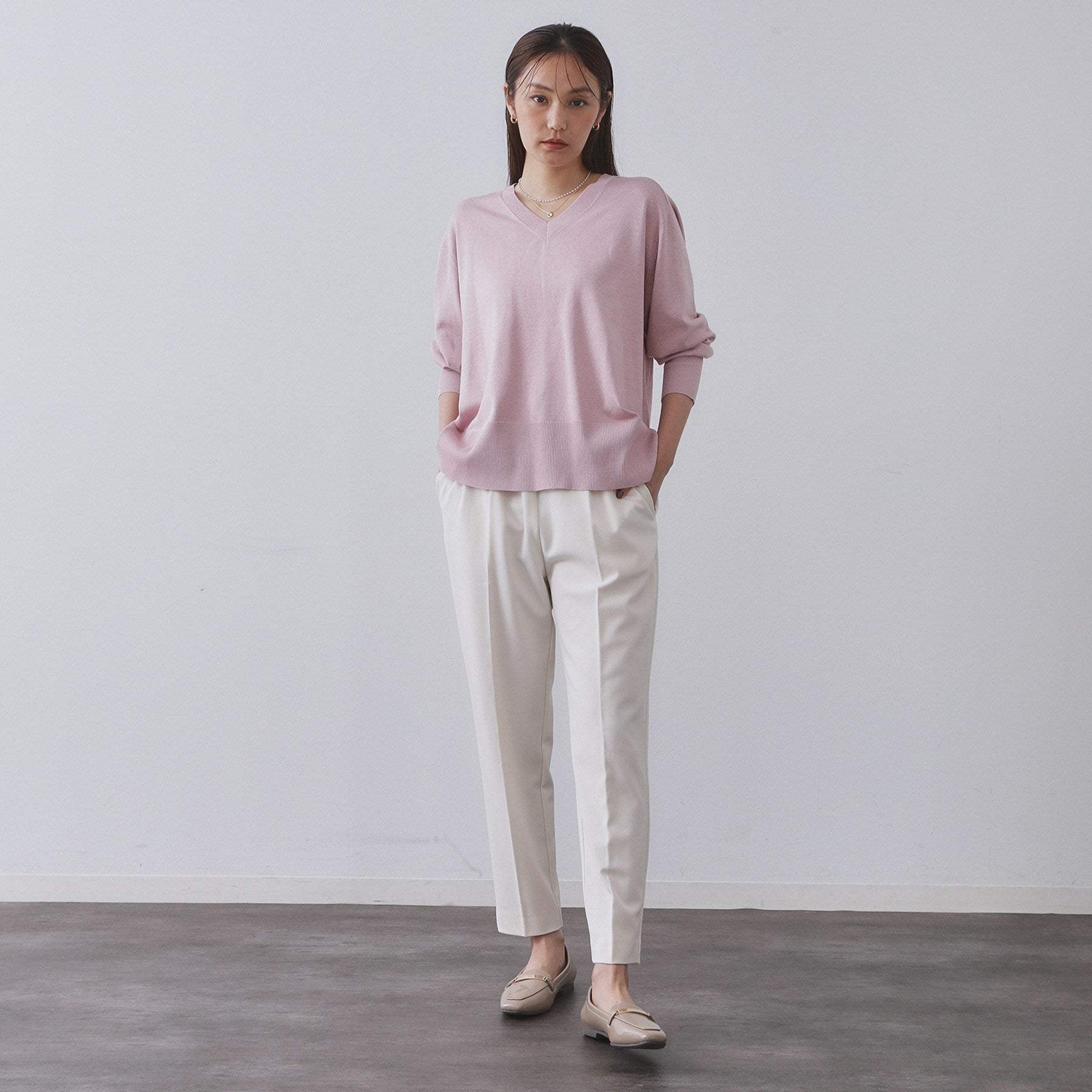 オペーク ドット クリップ OPAQUE.CLIP 裏起毛ストレッチイージーテーパードパンツ／ネオサーモ【蓄熱素材／洗濯機洗い可】 （キャメルブラウン(041)） キャメルブラウン(041)