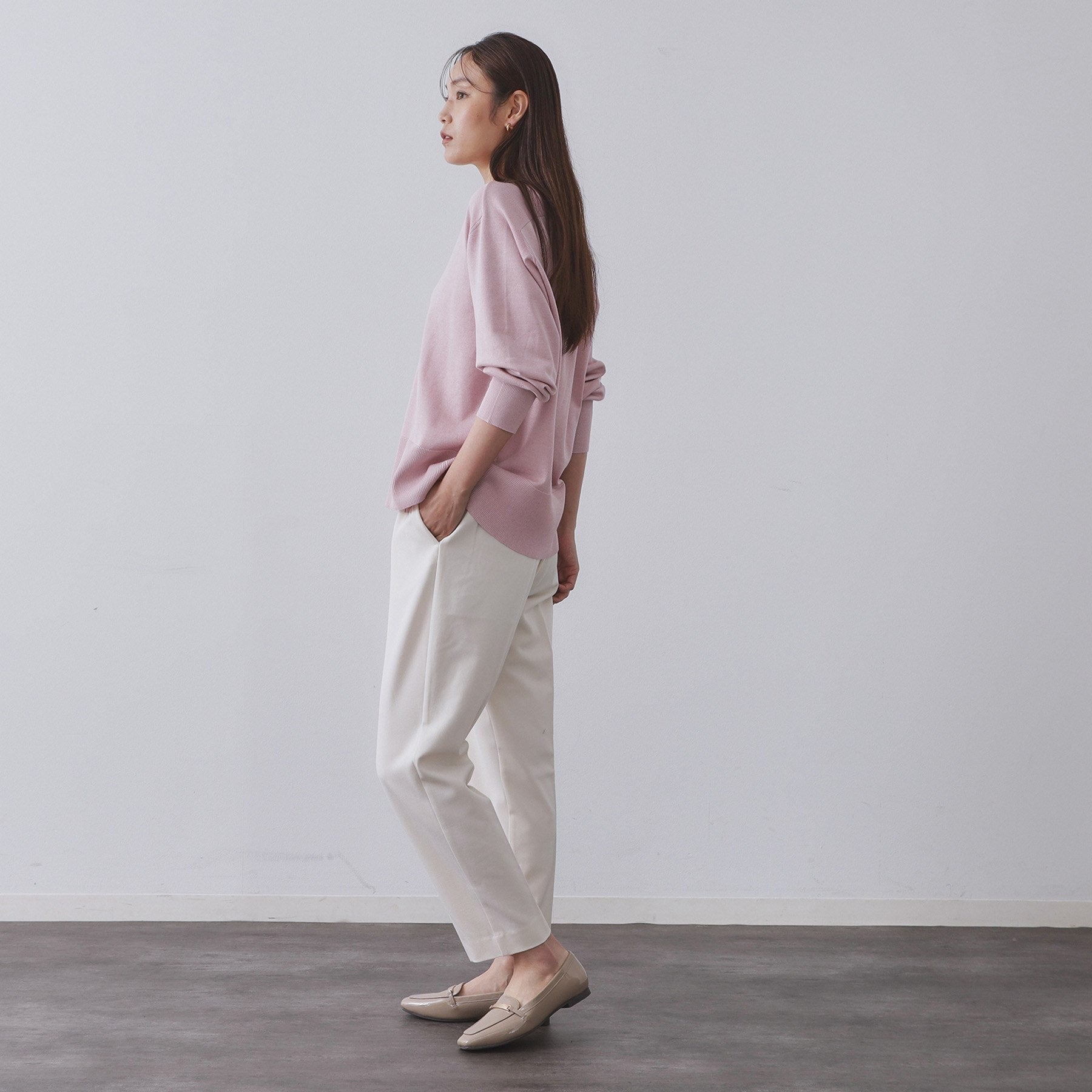 オペーク ドット クリップ OPAQUE.CLIP 裏起毛ストレッチイージーテーパードパンツ／ネオサーモ【蓄熱素材／洗濯機洗い可】 （キャメルブラウン(041)） キャメルブラウン(041)