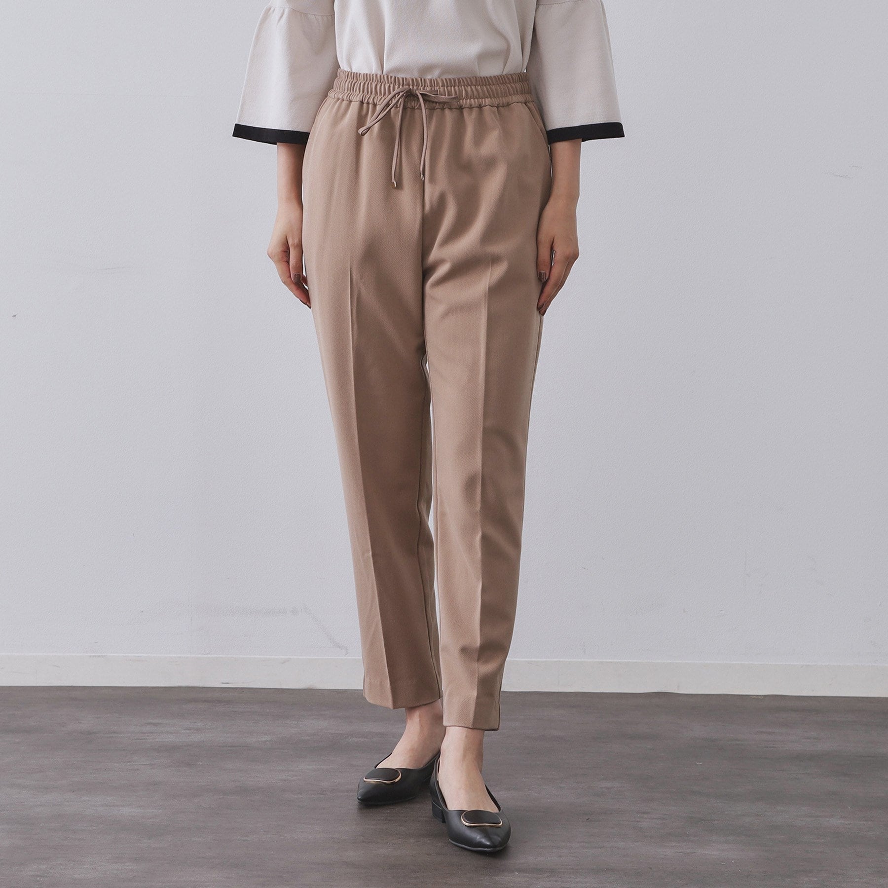 オペーク ドット クリップ OPAQUE.CLIP 裏起毛ストレッチイージーテーパードパンツ／ネオサーモ【蓄熱素材／洗濯機洗い可】 （キャメルブラウン(041)） キャメルブラウン(041)