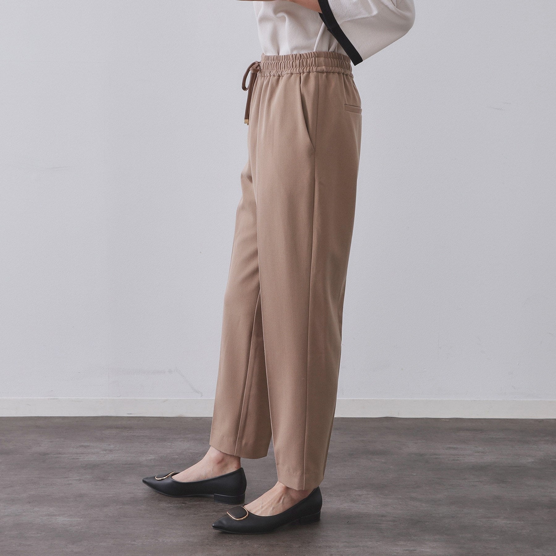 オペーク ドット クリップ OPAQUE.CLIP 裏起毛ストレッチイージーテーパードパンツ／ネオサーモ【蓄熱素材／洗濯機洗い可】 （キャメルブラウン(041)） キャメルブラウン(041)