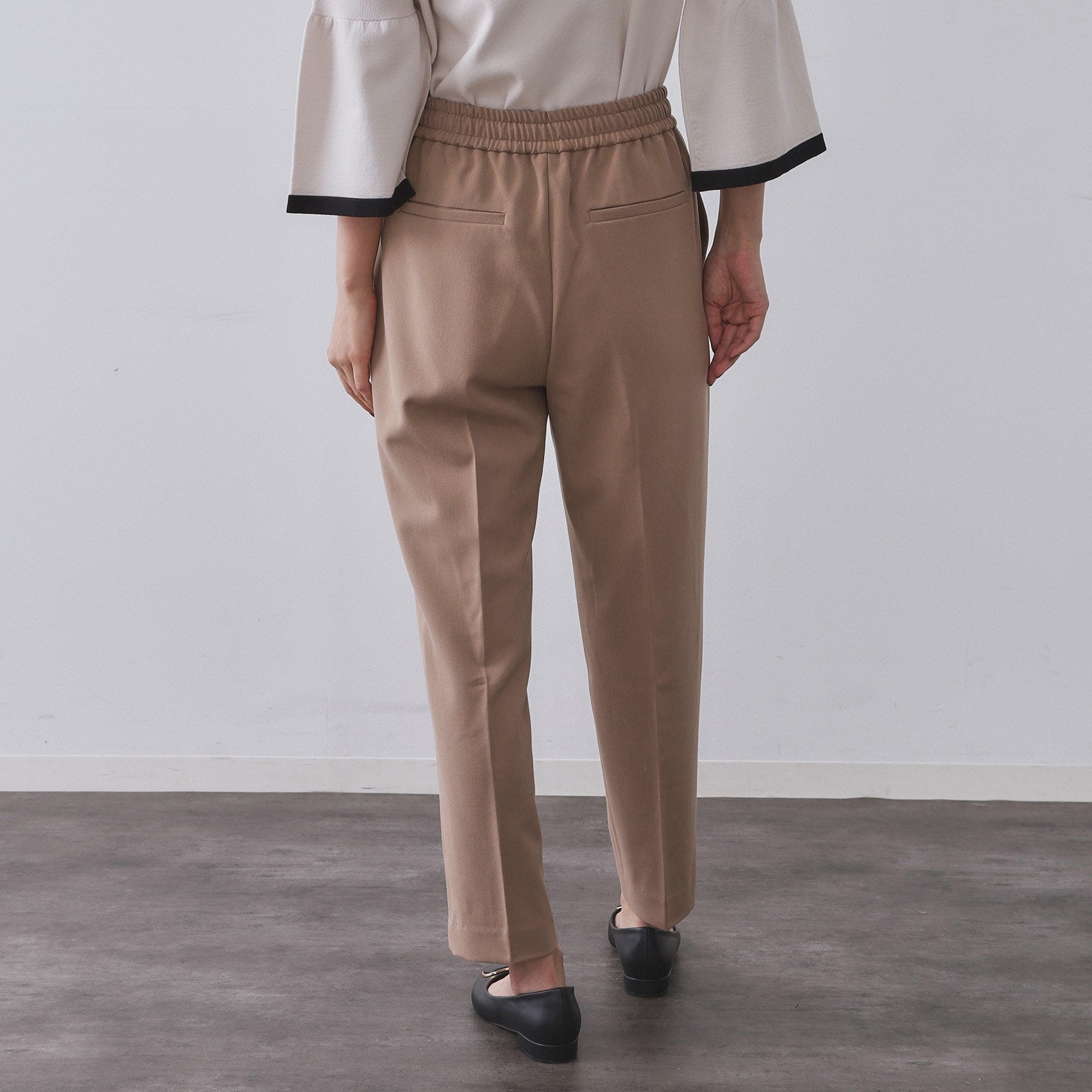 オペーク ドット クリップ OPAQUE.CLIP 裏起毛ストレッチイージーテーパードパンツ／ネオサーモ【蓄熱素材／洗濯機洗い可】 （キャメルブラウン(041)） キャメルブラウン(041)