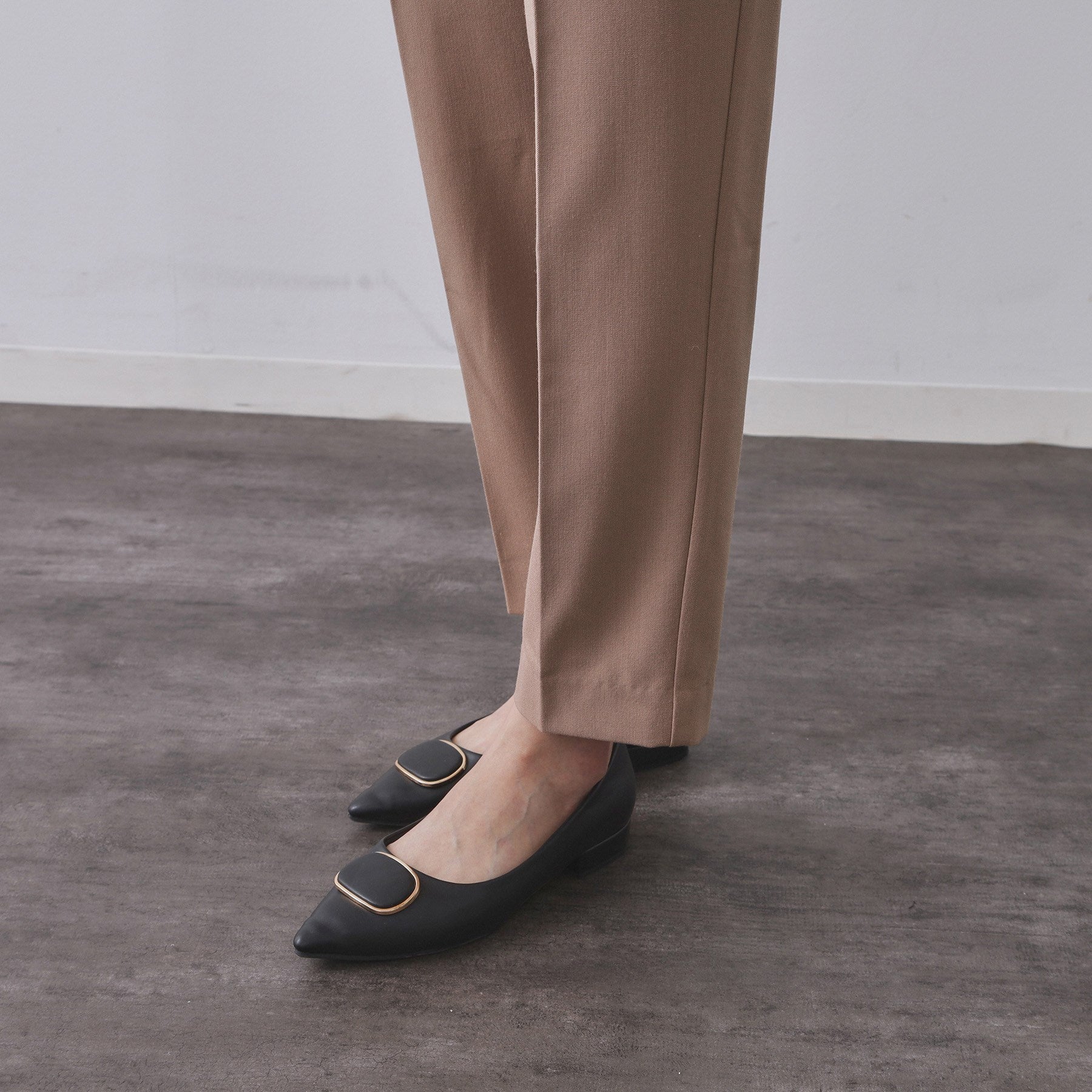 オペーク ドット クリップ OPAQUE.CLIP 裏起毛ストレッチイージーテーパードパンツ／ネオサーモ【蓄熱素材／洗濯機洗い可】 （キャメルブラウン(041)） キャメルブラウン(041)