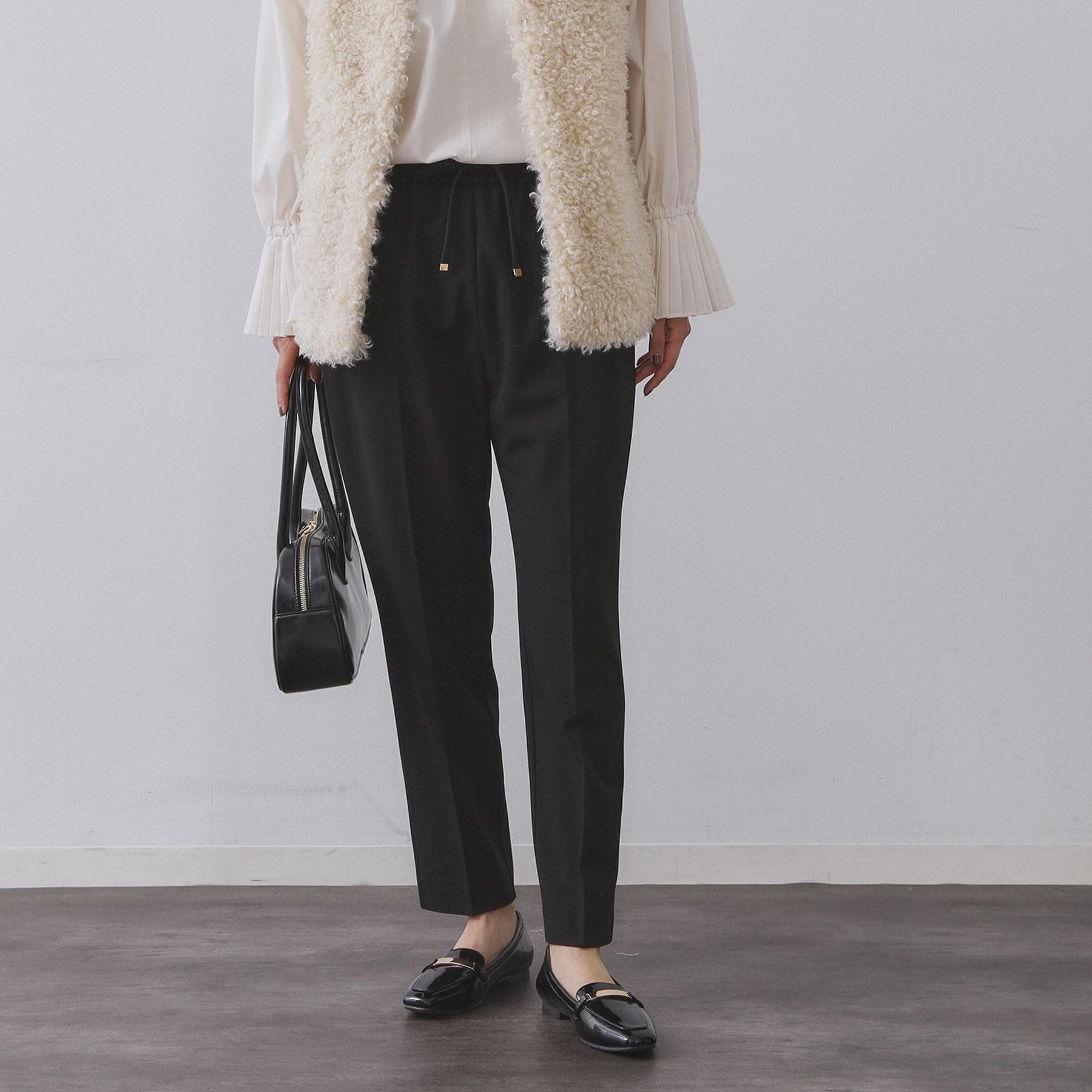 オペーク ドット クリップ OPAQUE.CLIP 裏起毛ストレッチイージーテーパードパンツ／ネオサーモ【蓄熱素材／洗濯機洗い可】 （キャメルブラウン(041)） キャメルブラウン(041)