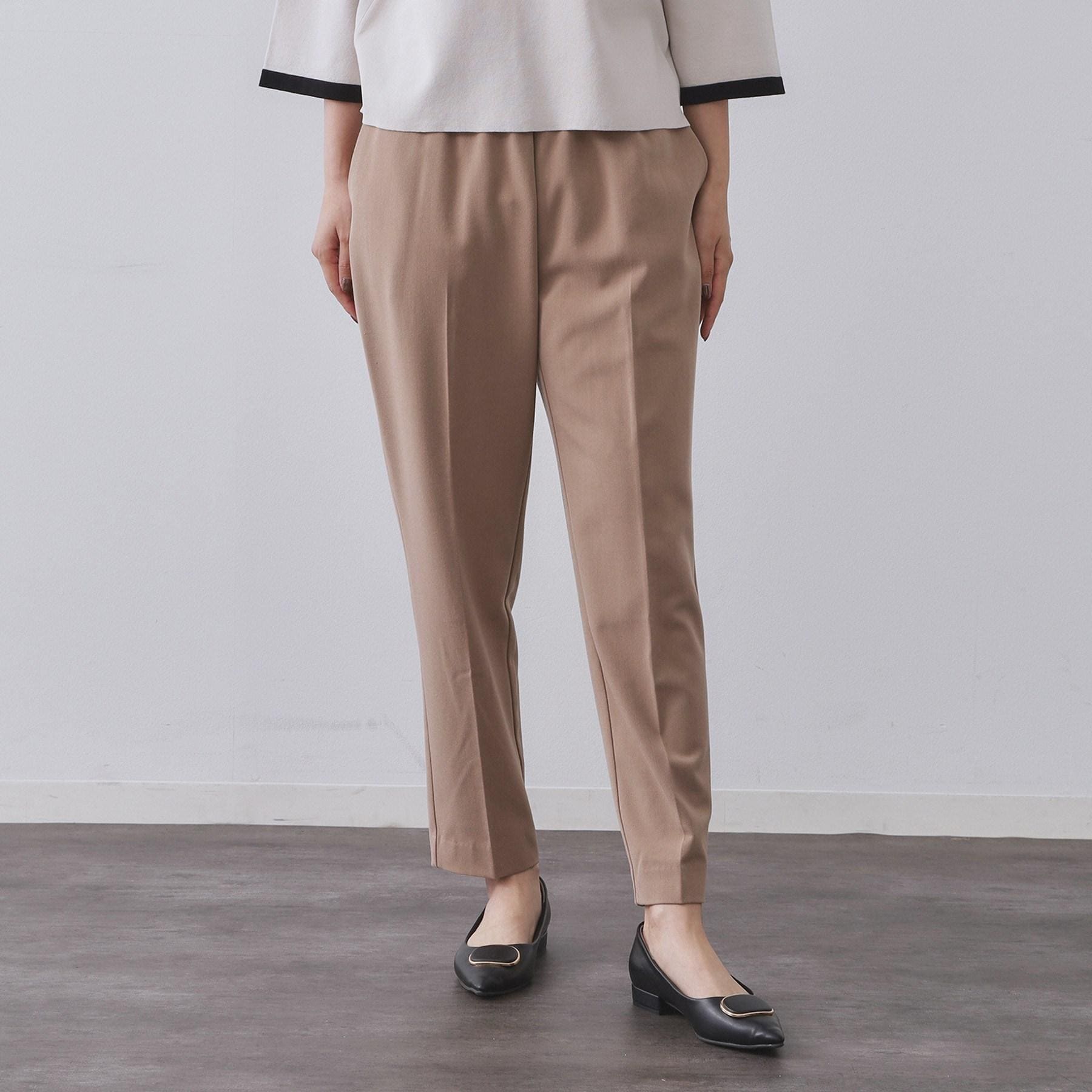 オペーク ドット クリップ OPAQUE.CLIP 裏起毛ストレッチイージーテーパードパンツ／ネオサーモ【蓄熱素材／洗濯機洗い可】 （キャメルブラウン(041)） キャメルブラウン(041)