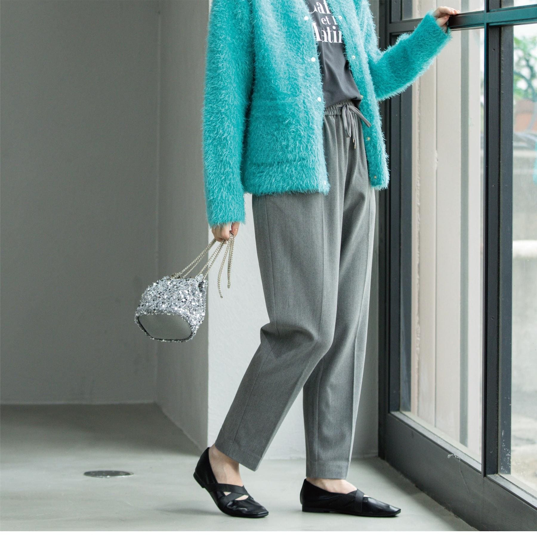 オペーク ドット クリップ OPAQUE.CLIP 裏起毛ストレッチイージーテーパードパンツ／ネオサーモ【蓄熱素材／洗濯機洗い可】 （チャコールグレー(014)） チャコールグレー(014)