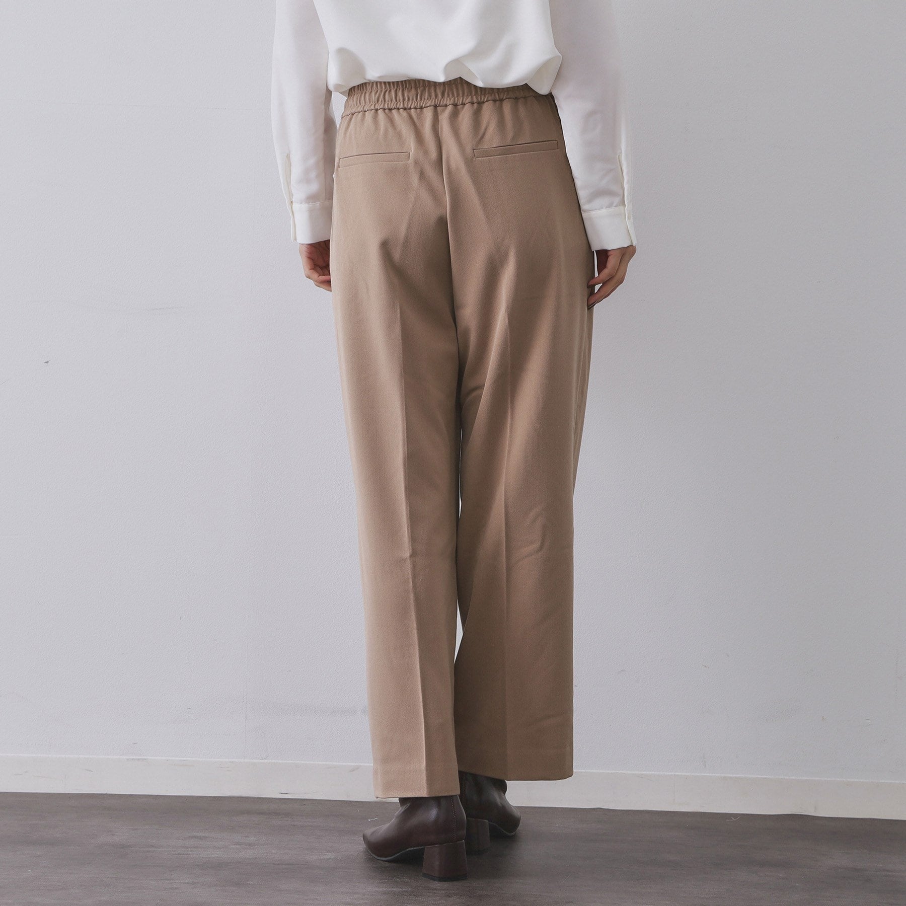 オペーク ドット クリップ OPAQUE.CLIP 裏起毛ストレッチイージーワイドパンツ／ネオサーモ【蓄熱素材／洗濯機洗い可】 （チャコールグレー(014)） チャコールグレー(014)