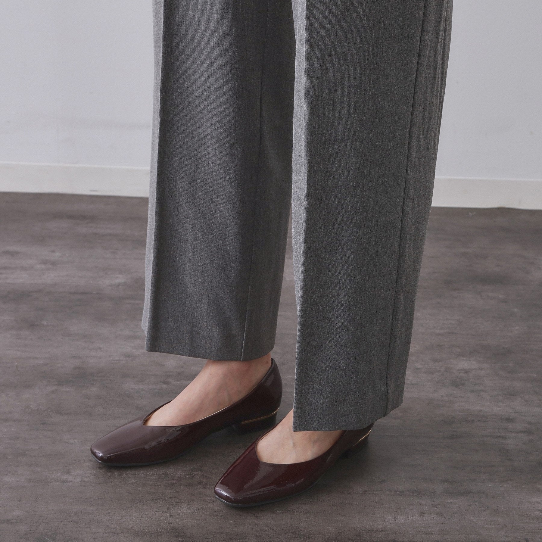 オペーク ドット クリップ OPAQUE.CLIP 裏起毛ストレッチイージーワイドパンツ／ネオサーモ【蓄熱素材／洗濯機洗い可】 （チャコールグレー(014)） チャコールグレー(014)