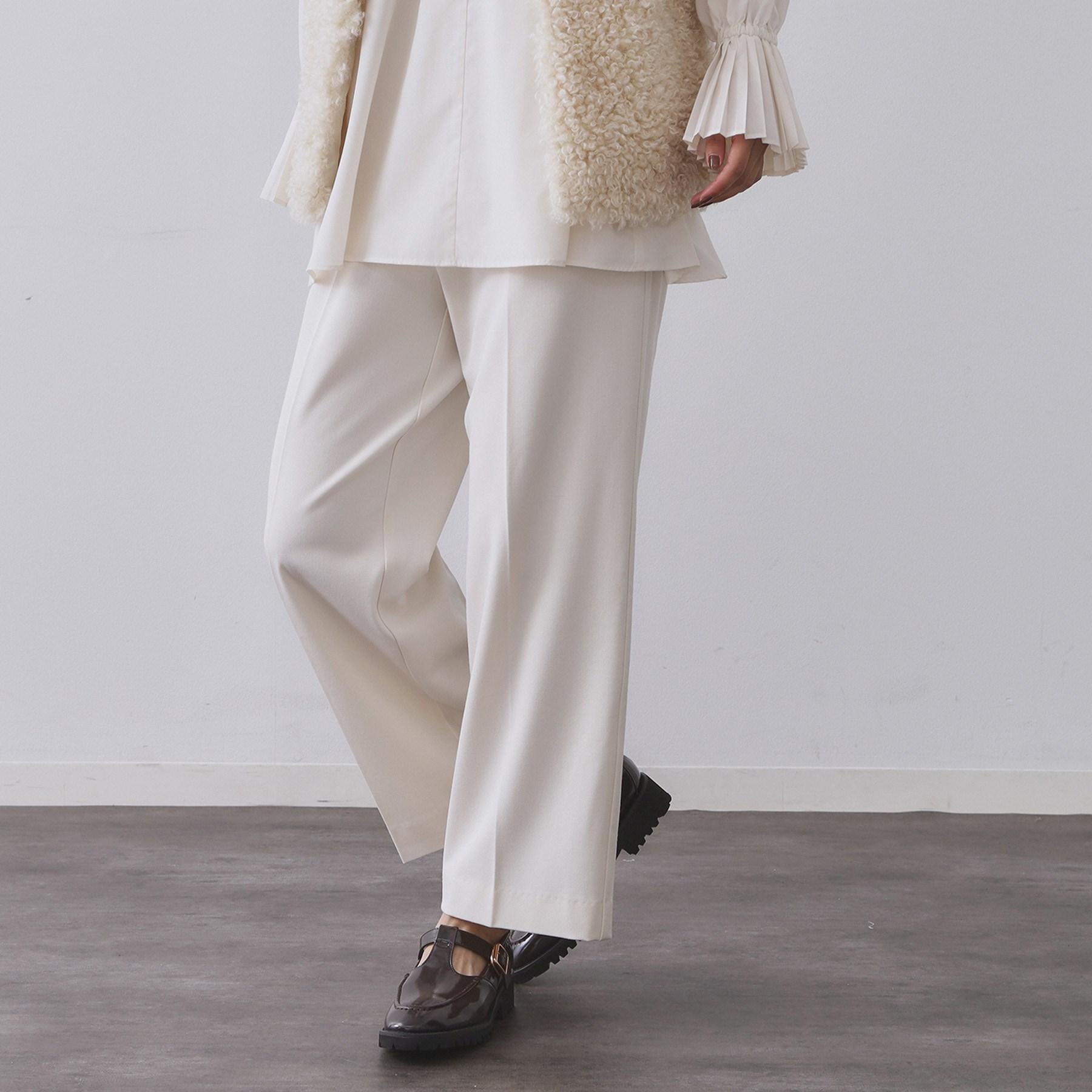 オペーク ドット クリップ OPAQUE.CLIP 裏起毛ストレッチイージーワイドパンツ／ネオサーモ【蓄熱素材／洗濯機洗い可】 （チャコールグレー(014)） チャコールグレー(014)