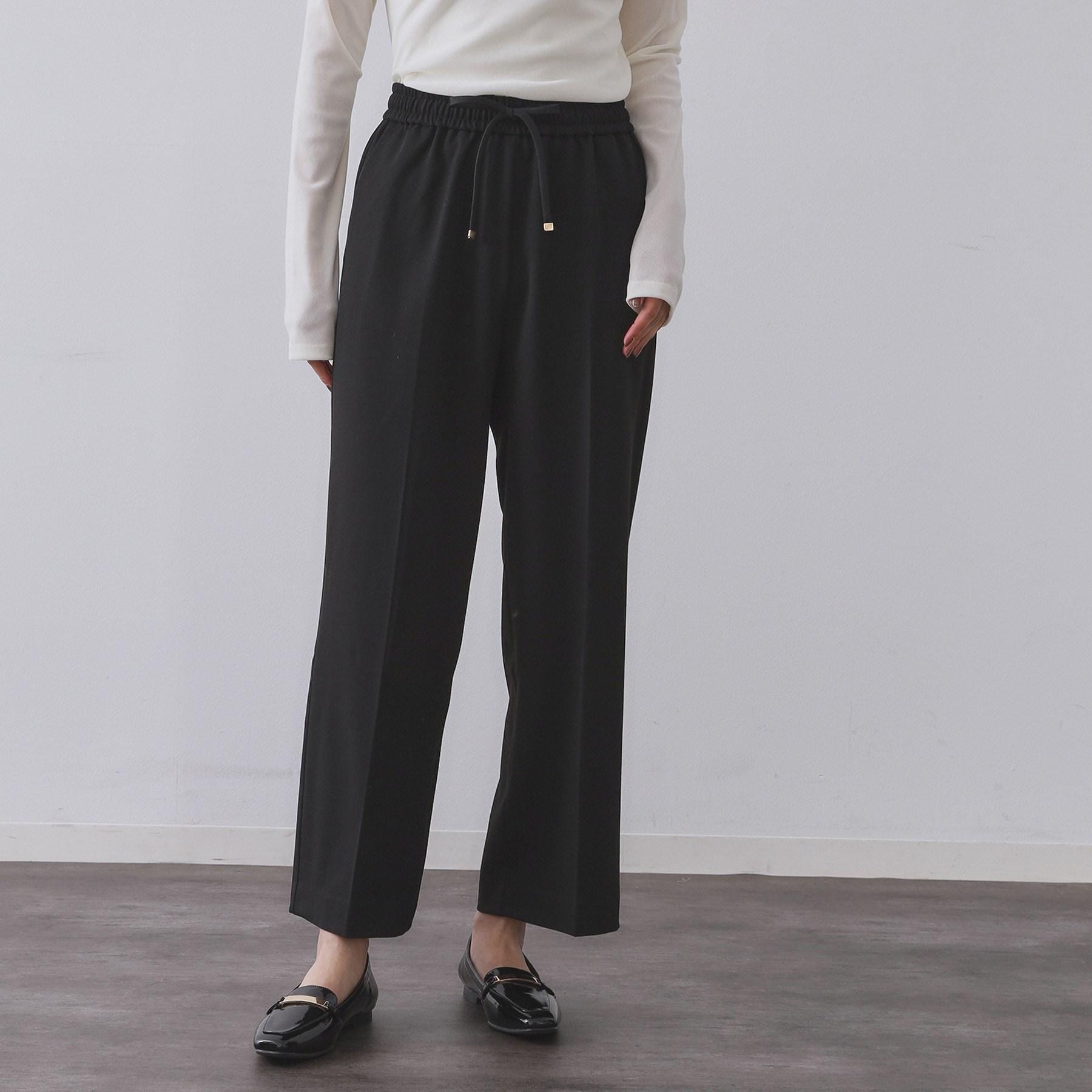 オペーク ドット クリップ OPAQUE.CLIP 裏起毛ストレッチイージーワイドパンツ／ネオサーモ【蓄熱素材／洗濯機洗い可】 （チャコールグレー(014)） チャコールグレー(014)