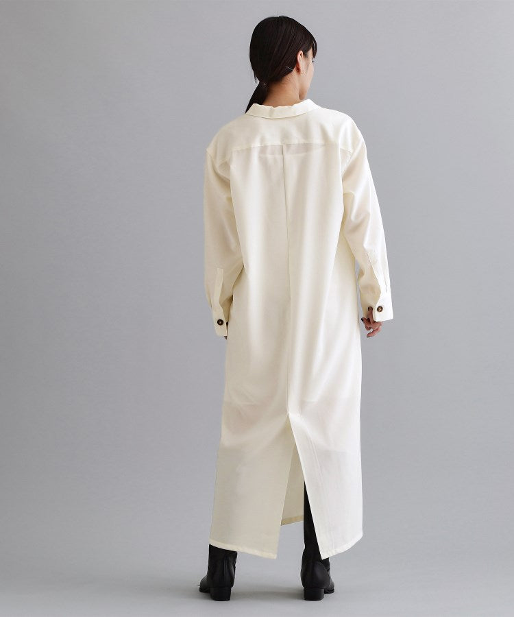 オペーク ドット クリップ OPAQUE.CLIP 【es】ダブルポケットロングシャツワンピース【洗濯機洗い可】 （ブラウン(044)） ブラウン(044)