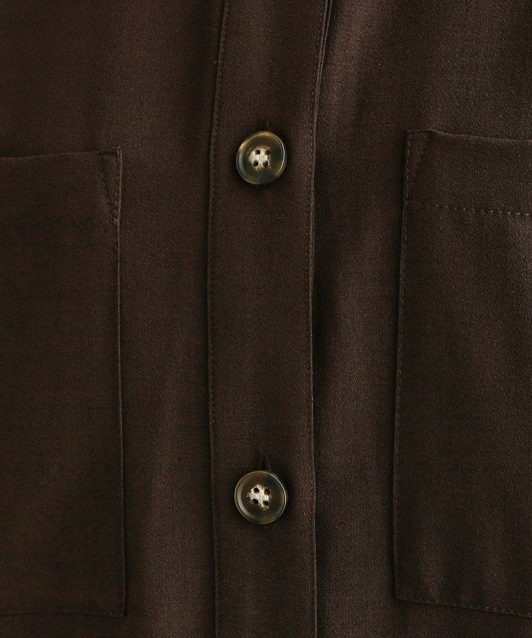 オペーク ドット クリップ OPAQUE.CLIP 【es】ダブルポケットロングシャツワンピース【洗濯機洗い可】 （ブラウン(044)） ブラウン(044)