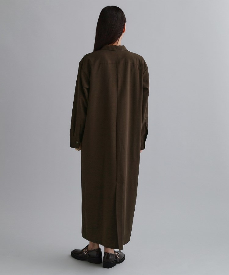 オペーク ドット クリップ OPAQUE.CLIP 【es】ダブルポケットロングシャツワンピース【洗濯機洗い可】 （ブラウン(044)） ブラウン(044)