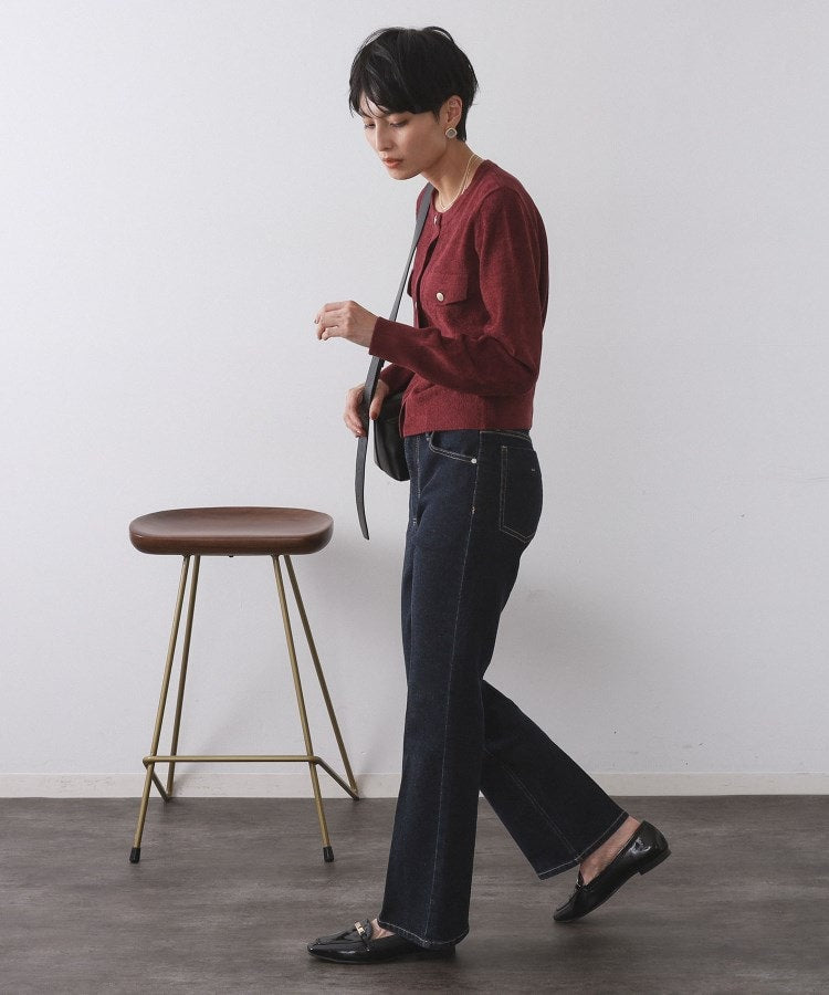 オペーク ドット クリップ OPAQUE.CLIP モールニットクルーカーディガン【洗濯機洗い可】 （ボルドー(064)） ボルドー(064)