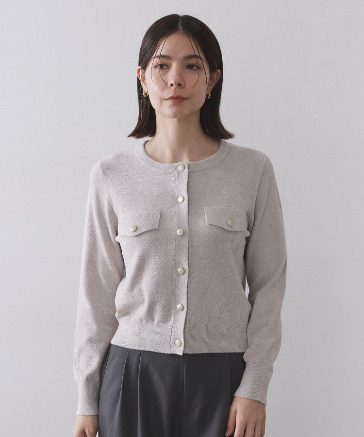 オペーク ドット クリップ OPAQUE.CLIP モールニットクルーカーディガン【洗濯機洗い可】 （ボルドー(064)） ボルドー(064)