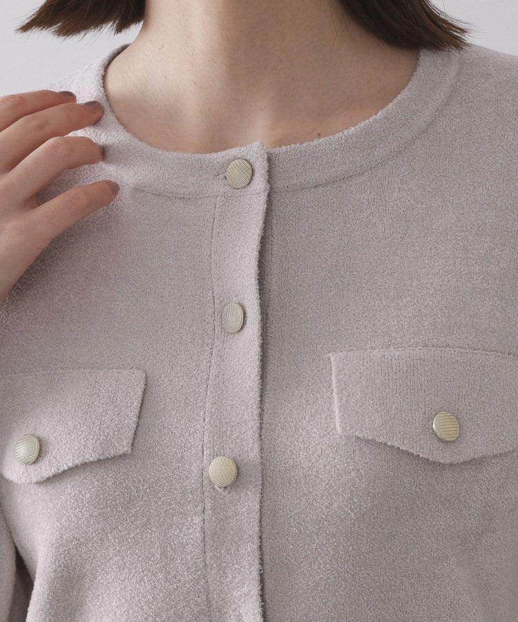 オペーク ドット クリップ OPAQUE.CLIP モールニットクルーカーディガン【洗濯機洗い可】 （ボルドー(064)） ボルドー(064)