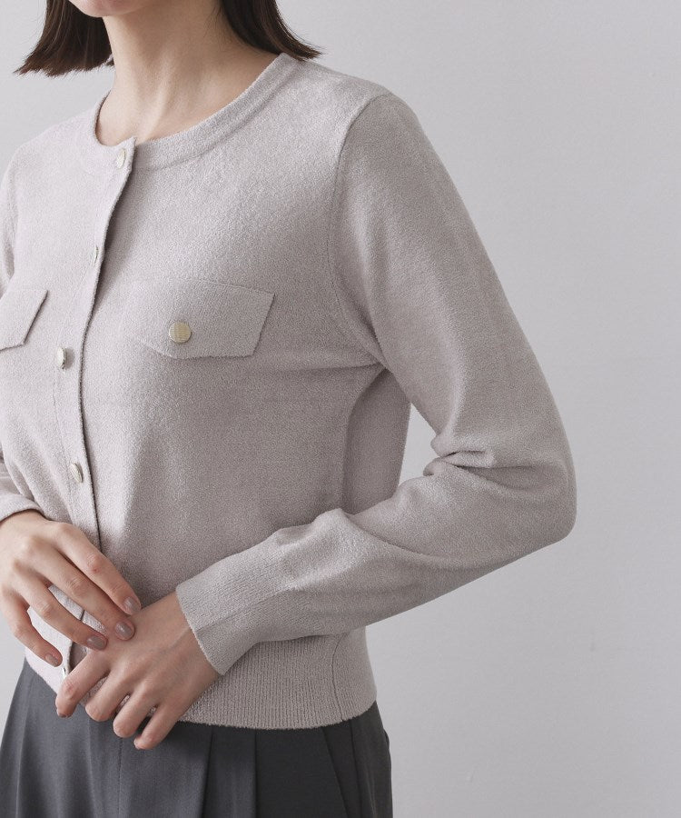 オペーク ドット クリップ OPAQUE.CLIP モールニットクルーカーディガン【洗濯機洗い可】 （ボルドー(064)） ボルドー(064)