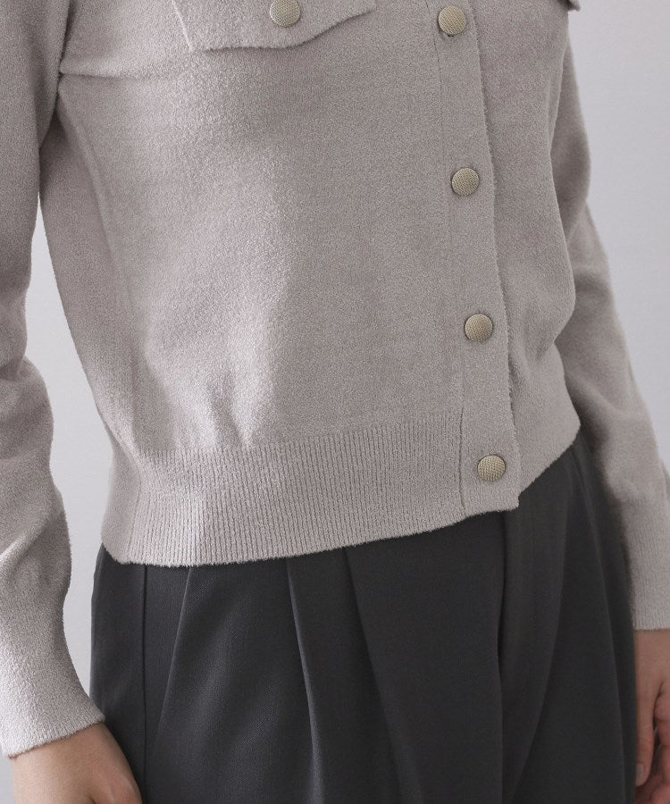 オペーク ドット クリップ OPAQUE.CLIP モールニットクルーカーディガン【洗濯機洗い可】 （ボルドー(064)） ボルドー(064)