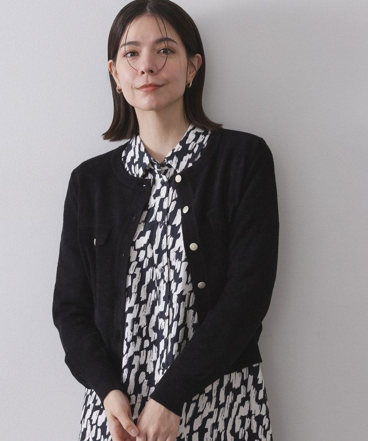 オペーク ドット クリップ OPAQUE.CLIP モールニットクルーカーディガン【洗濯機洗い可】 （ブラック(019)） ブラック(019)