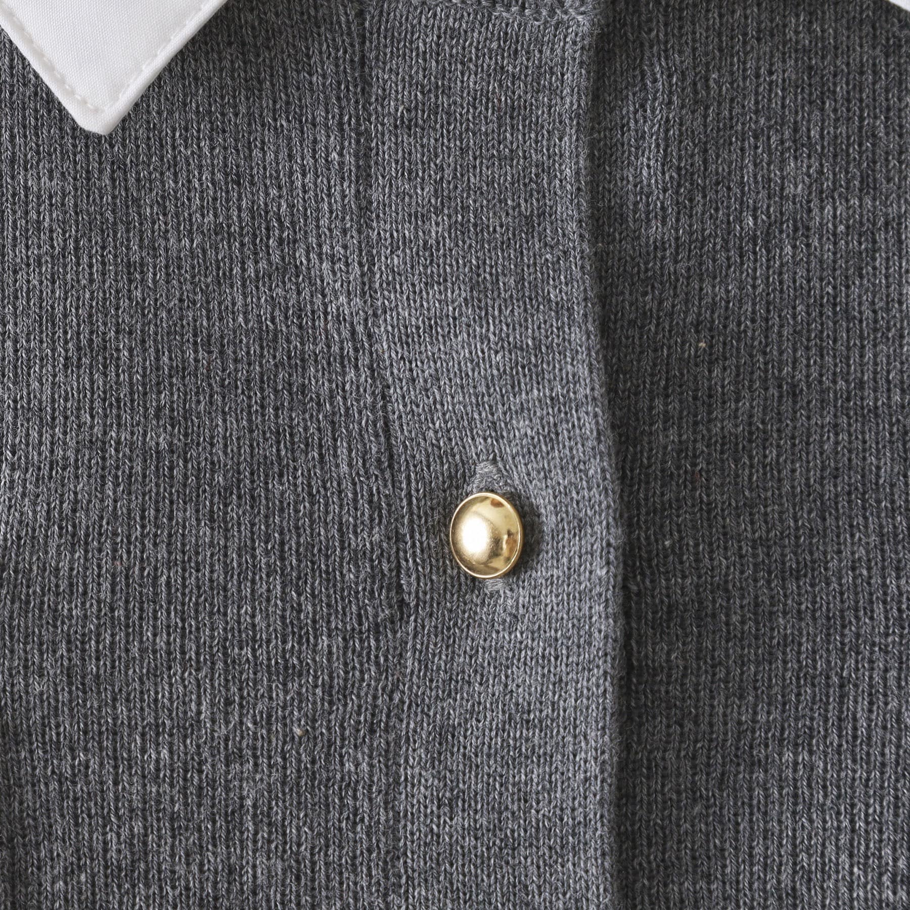 オペーク ドット クリップ OPAQUE.CLIP 衿取り外し可／金ボタンニットカーディガン【洗濯機洗い可】 （グレー(012)） グレー(012)