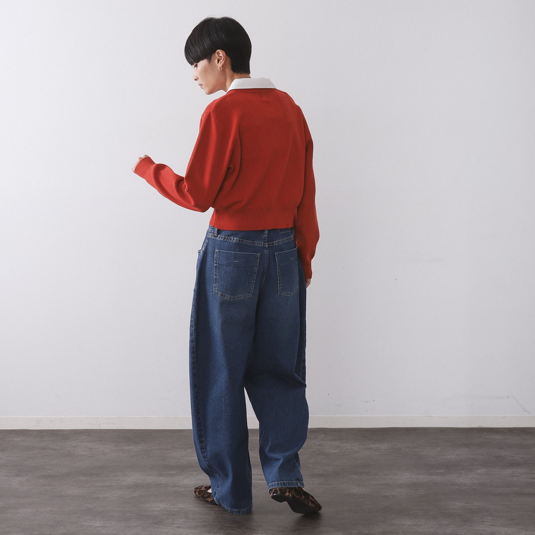 オペーク ドット クリップ OPAQUE.CLIP 衿取り外し可／金ボタンニットカーディガン【洗濯機洗い可】 （グレー(012)） グレー(012)