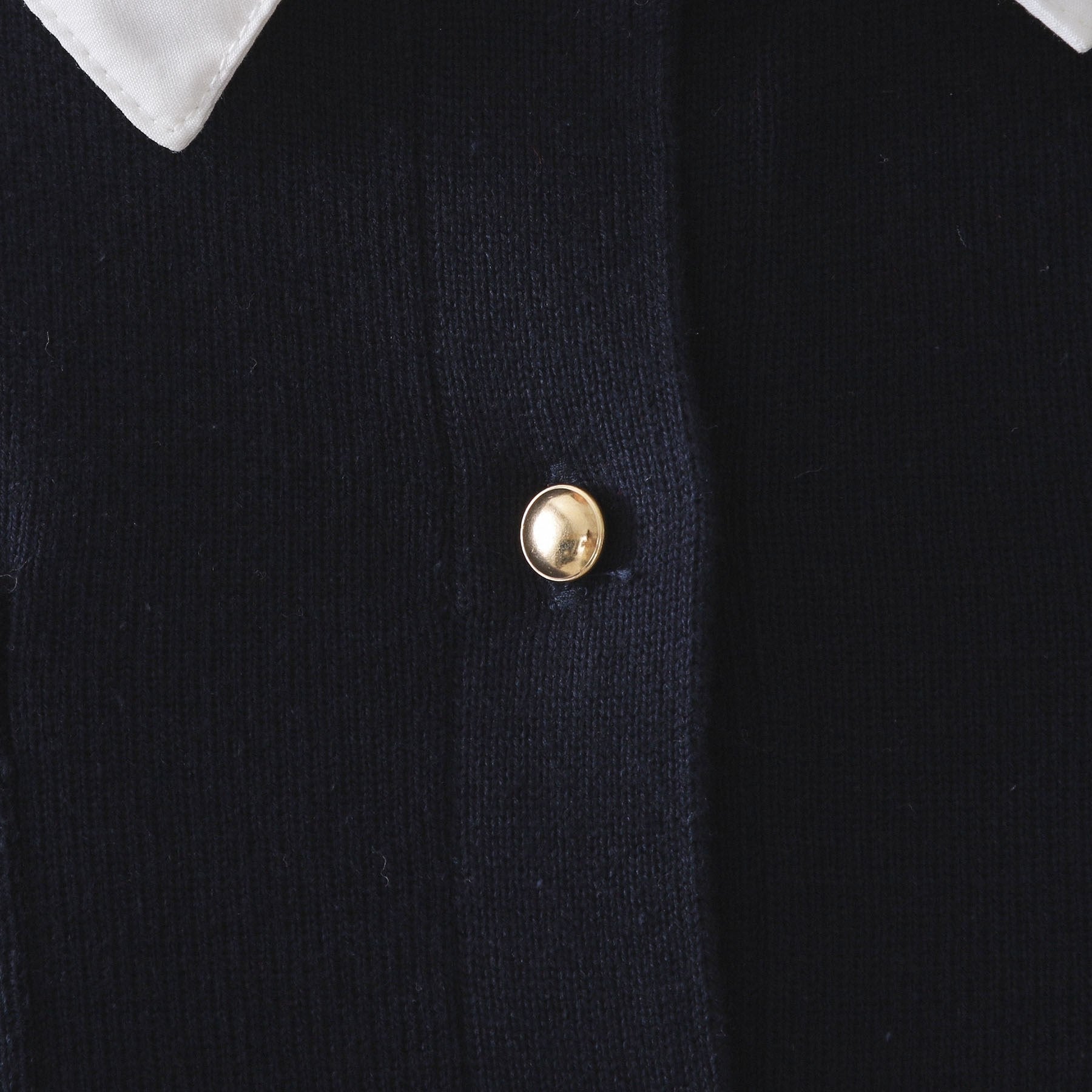 オペーク ドット クリップ OPAQUE.CLIP 衿取り外し可／金ボタンニットカーディガン【洗濯機洗い可】 （グレー(012)） グレー(012)