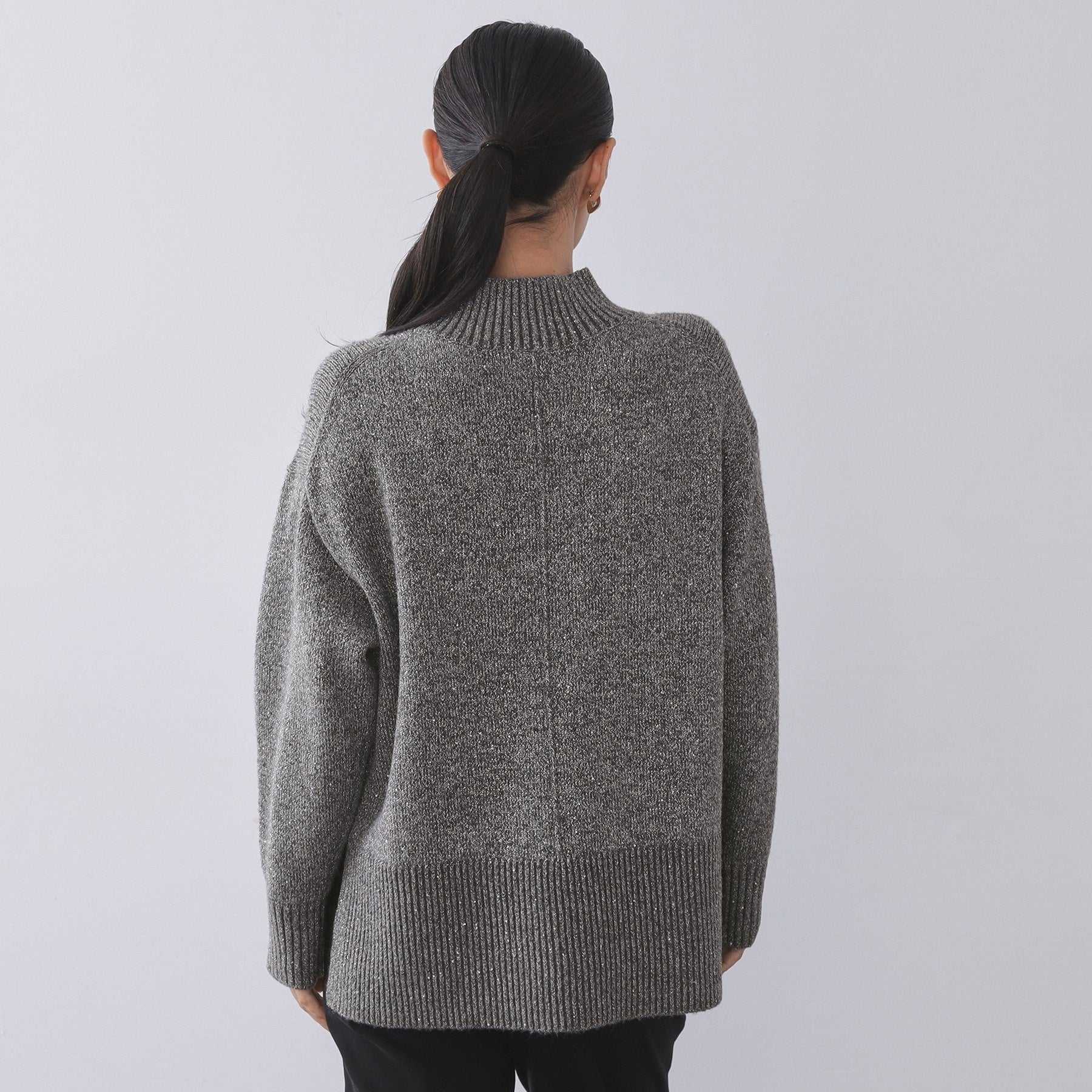 オペーク ドット クリップ OPAQUE.CLIP ラメスパンコールハイネックミドルゲージニット／セットアップ対応可【洗濯機洗い可】 （ブルーグリーン(697)） ブルーグリーン(697)