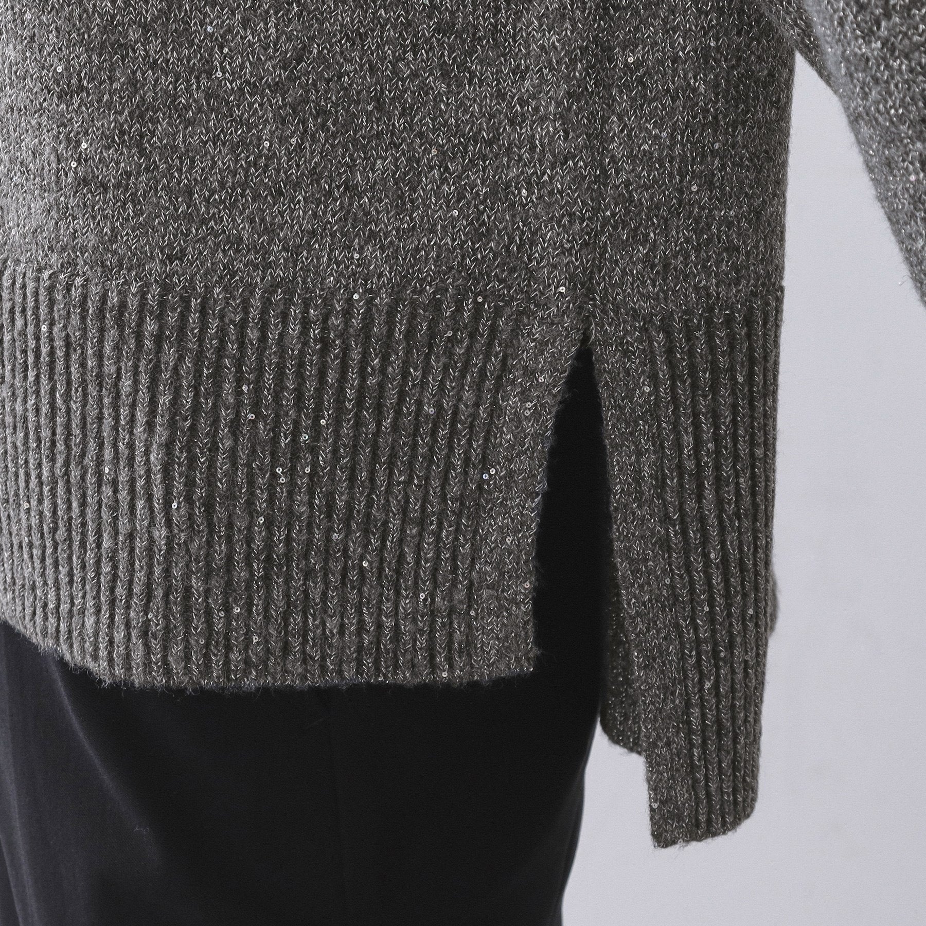 オペーク ドット クリップ OPAQUE.CLIP ラメスパンコールハイネックミドルゲージニット／セットアップ対応可【洗濯機洗い可】 （ブルーグリーン(697)） ブルーグリーン(697)