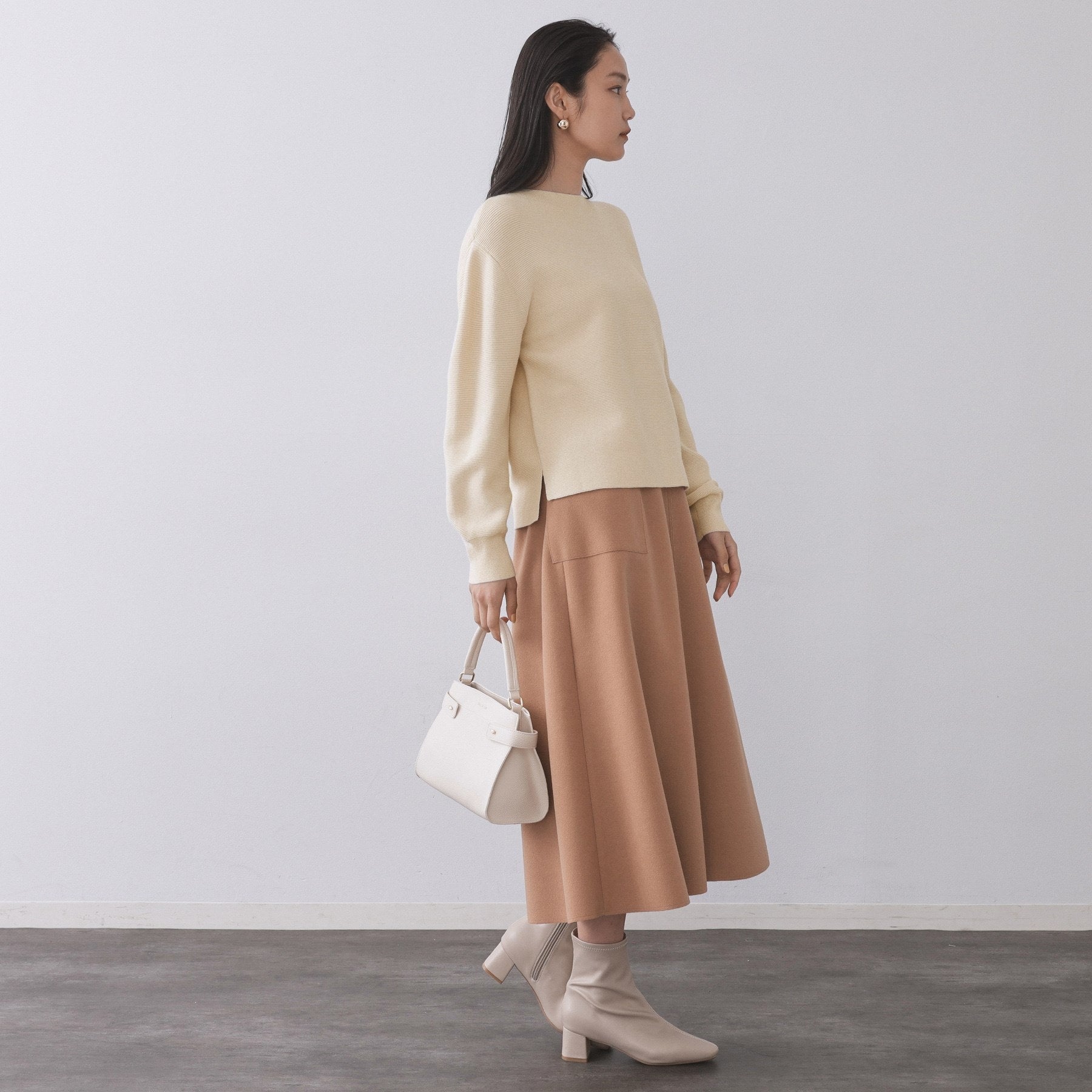 オペーク ドット クリップ OPAQUE.CLIP ラメガーターボートネックニット【洗濯機洗い可】 （サックスブルー(690)） サックスブルー(690)