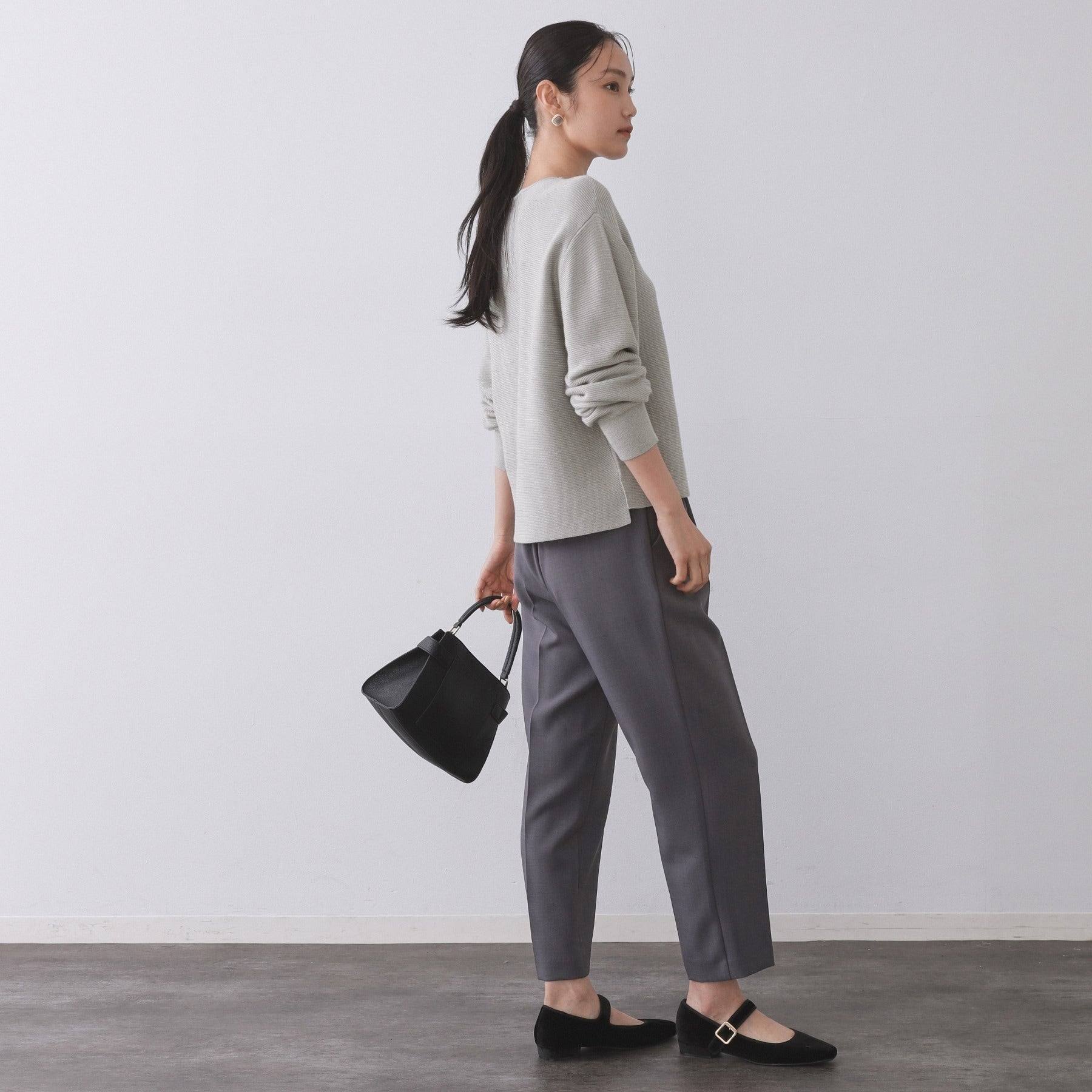 オペーク ドット クリップ OPAQUE.CLIP ラメガーターボートネックニット【洗濯機洗い可】 （サックスブルー(690)） サックスブルー(690)