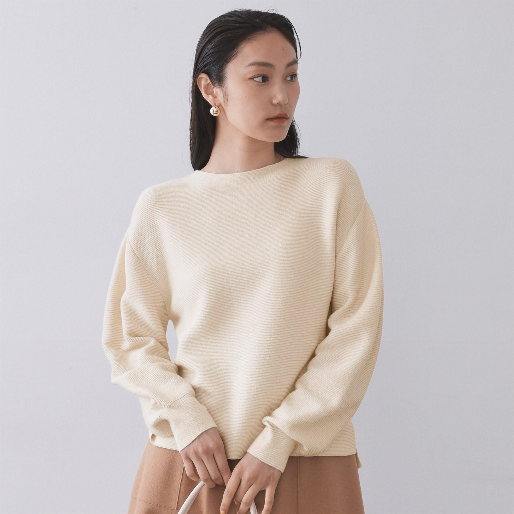 オペーク ドット クリップ OPAQUE.CLIP ラメガーターボートネックニット【洗濯機洗い可】 （サックスブルー(690)） サックスブルー(690)