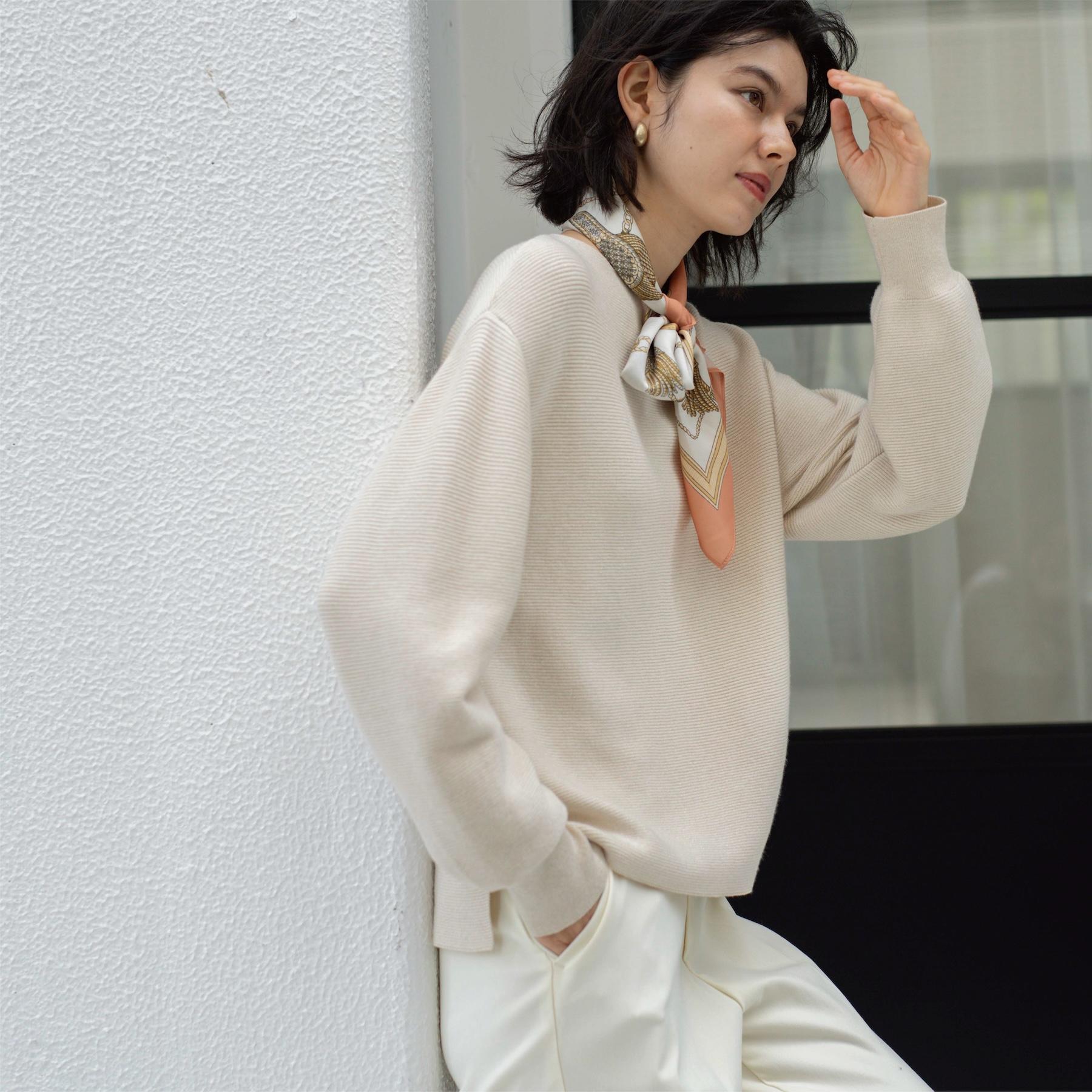 オペーク ドット クリップ OPAQUE.CLIP ラメガーターボートネックニット【洗濯機洗い可】 （オフホワイト(603)） オフホワイト(603)