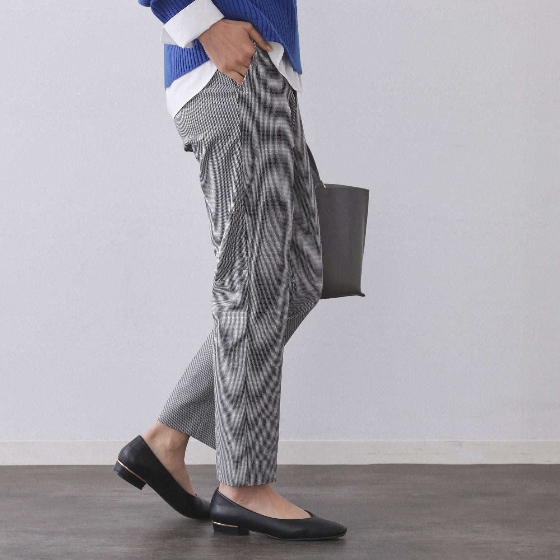 オペーク ドット クリップ OPAQUE.CLIP 裏起毛ハイストレッチ イージーテーパードパンツ【洗濯機洗い可】 （チャコールグレー(013)） チャコールグレー(013)