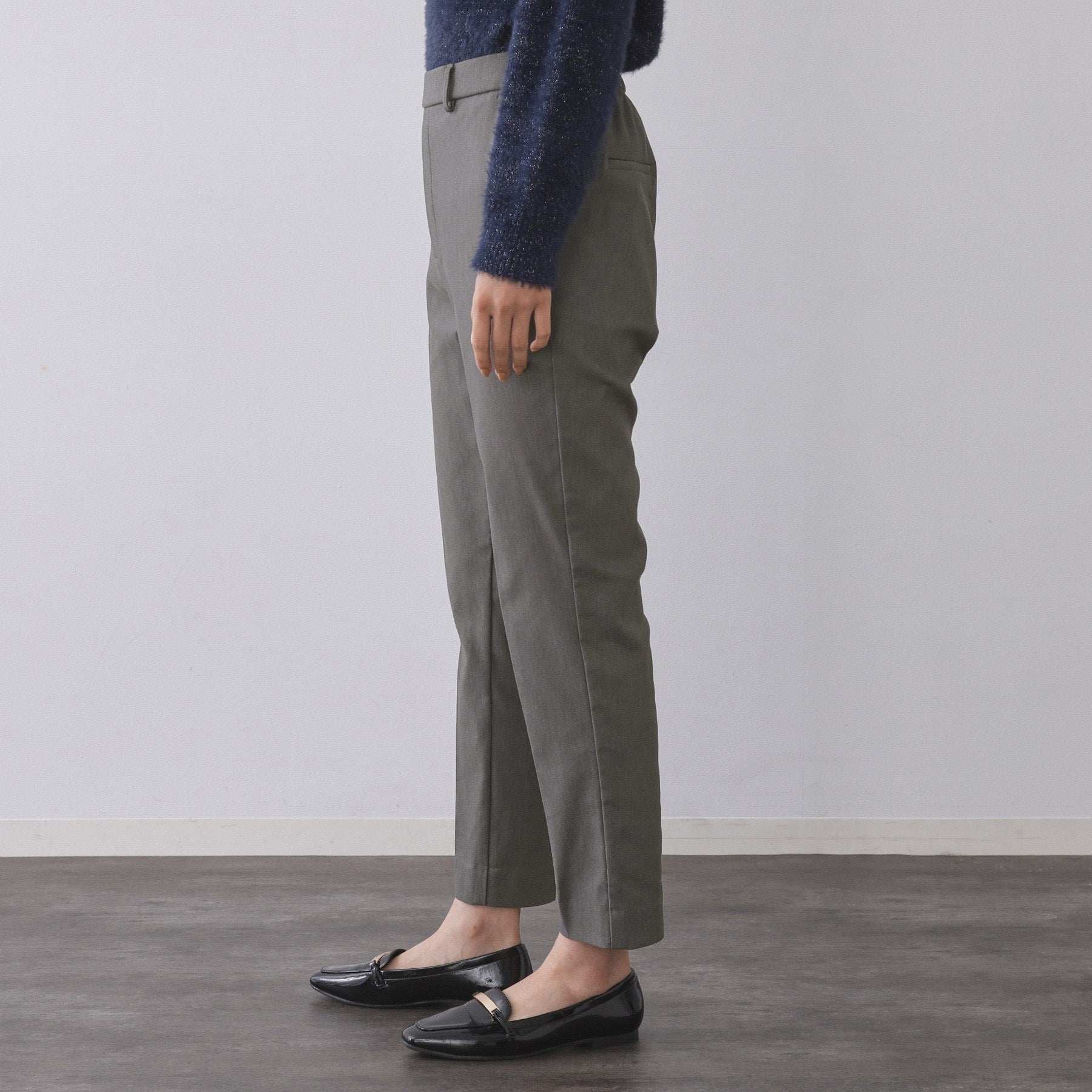 オペーク ドット クリップ OPAQUE.CLIP 裏起毛ハイストレッチ イージーテーパードパンツ【洗濯機洗い可】 （チャコールグレー(013)） チャコールグレー(013)