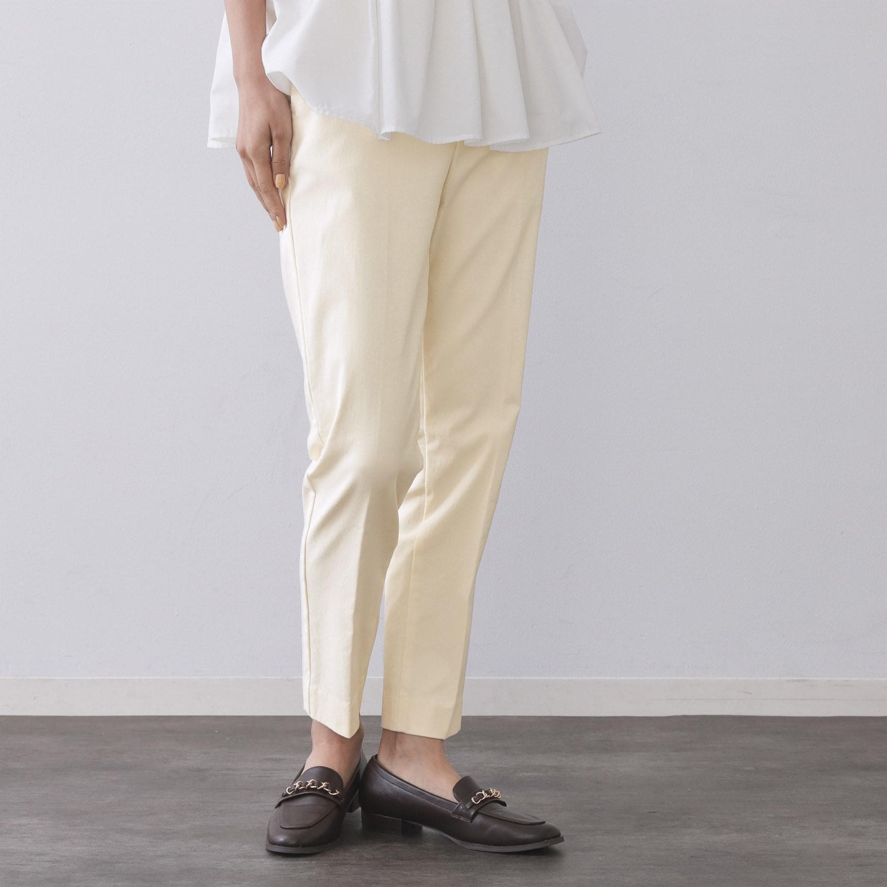 オペーク ドット クリップ OPAQUE.CLIP 裏起毛ハイストレッチ イージーテーパードパンツ【洗濯機洗い可】 （チャコールグレー(013)） チャコールグレー(013)