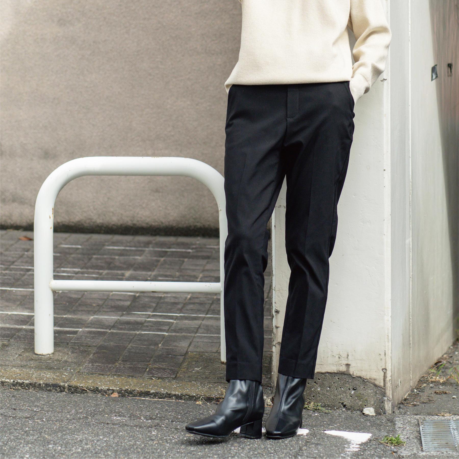 オペーク ドット クリップ OPAQUE.CLIP 裏起毛ハイストレッチ イージーテーパードパンツ【洗濯機洗い可】 （ブラック(019)） ブラック(019)