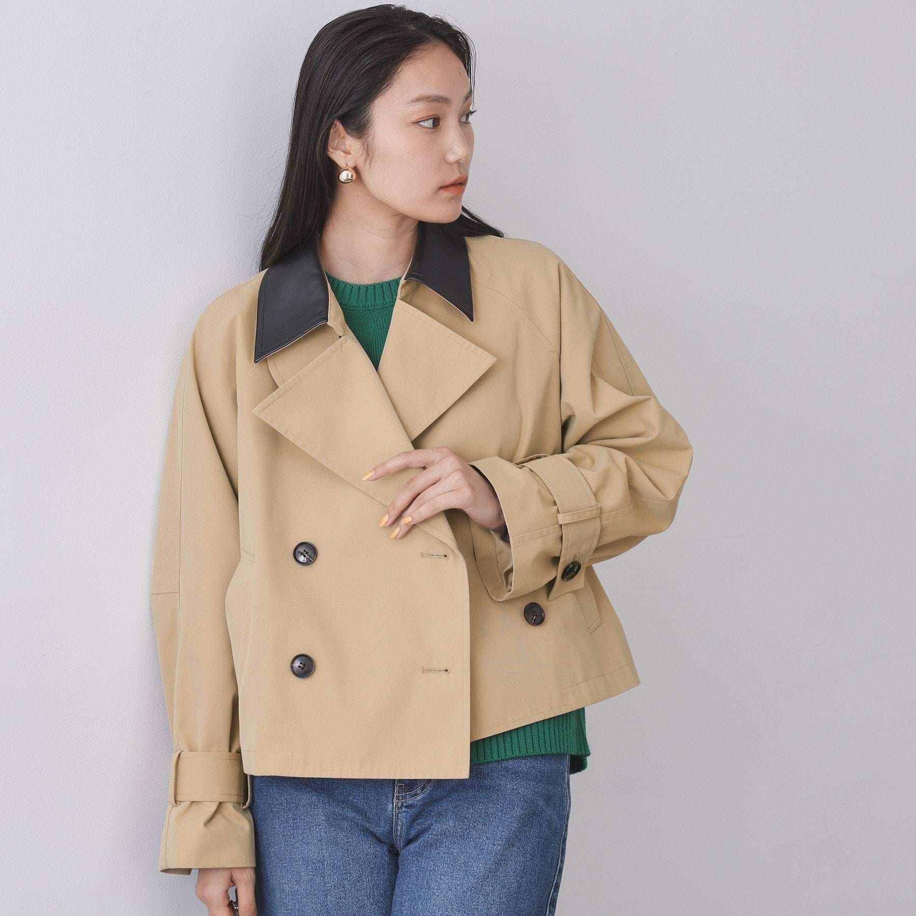 オペーク ドット クリップ OPAQUE.CLIP ショートトレンチコート【洗える】 （ベージュ(052)） ベージュ(052)