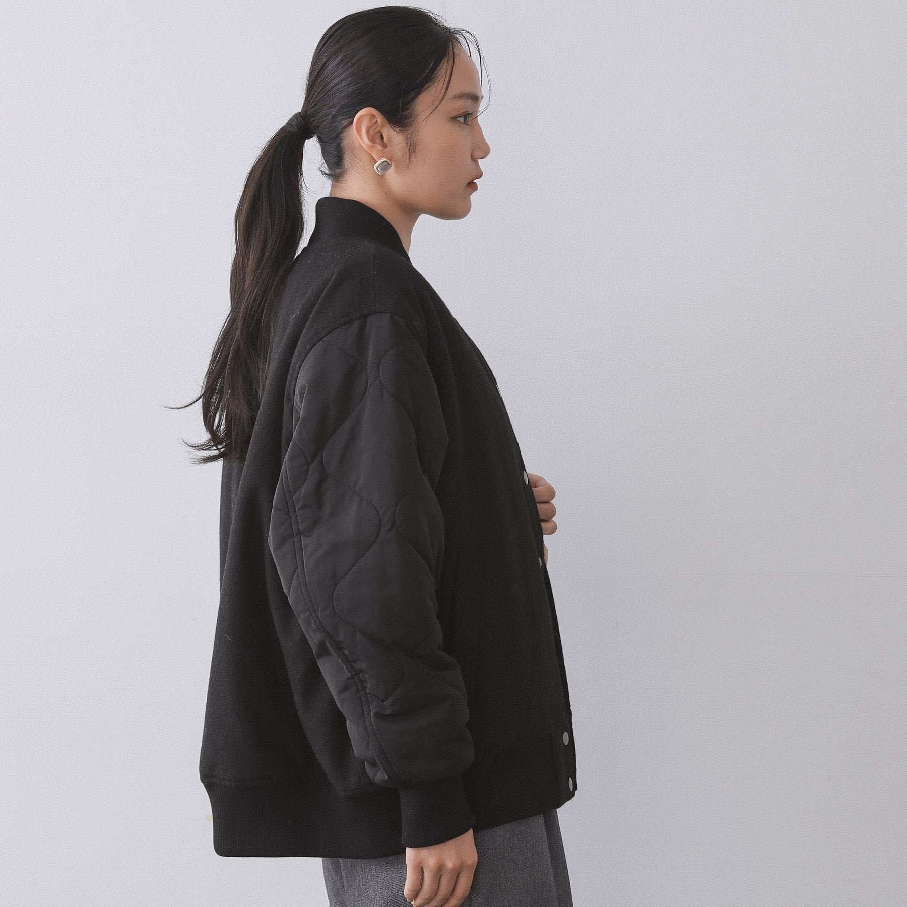 オペーク ドット クリップ OPAQUE.CLIP 《リバーシブル》キルティングブルゾン （ブラック(019)） ブラック(019)