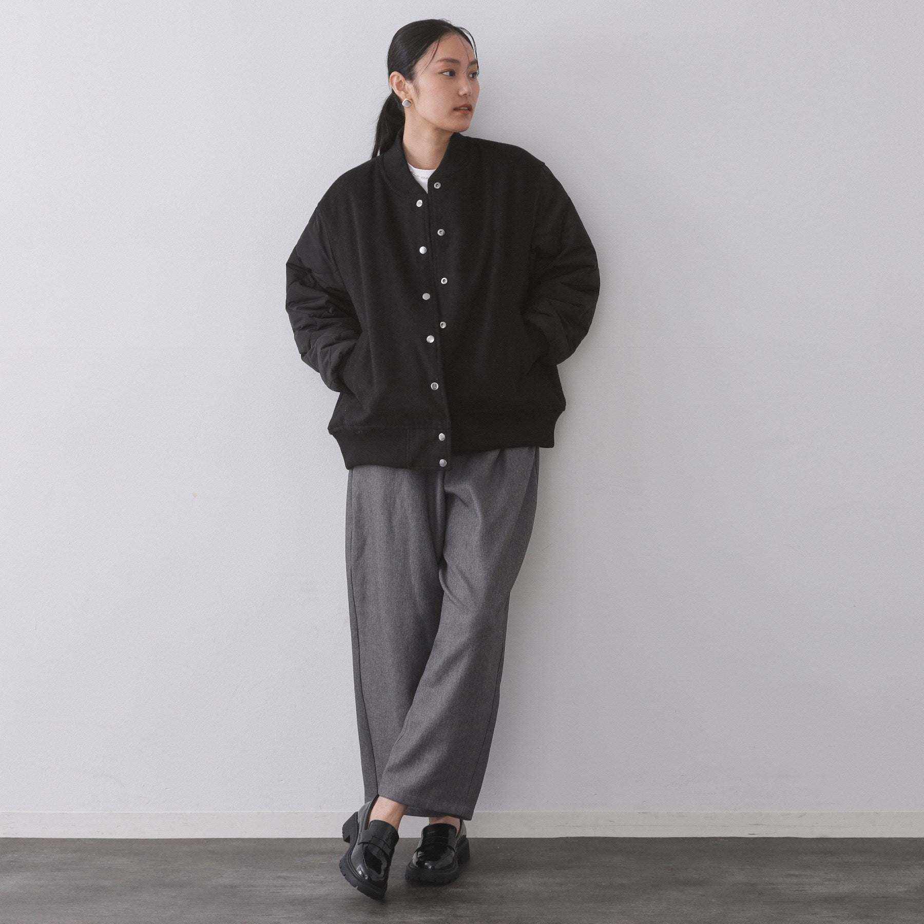 オペーク ドット クリップ OPAQUE.CLIP 《リバーシブル》キルティングブルゾン （ブラック(019)） ブラック(019)