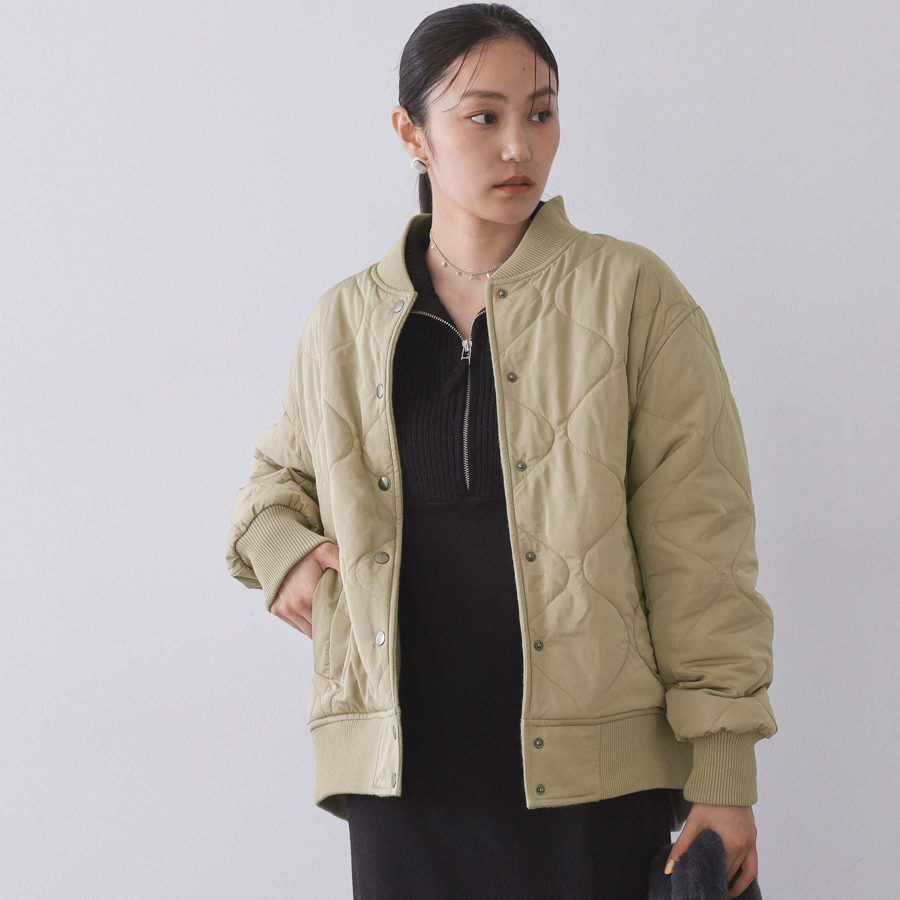 オペーク ドット クリップ OPAQUE.CLIP 《リバーシブル》キルティングブルゾン （ブラック(019)） ブラック(019)