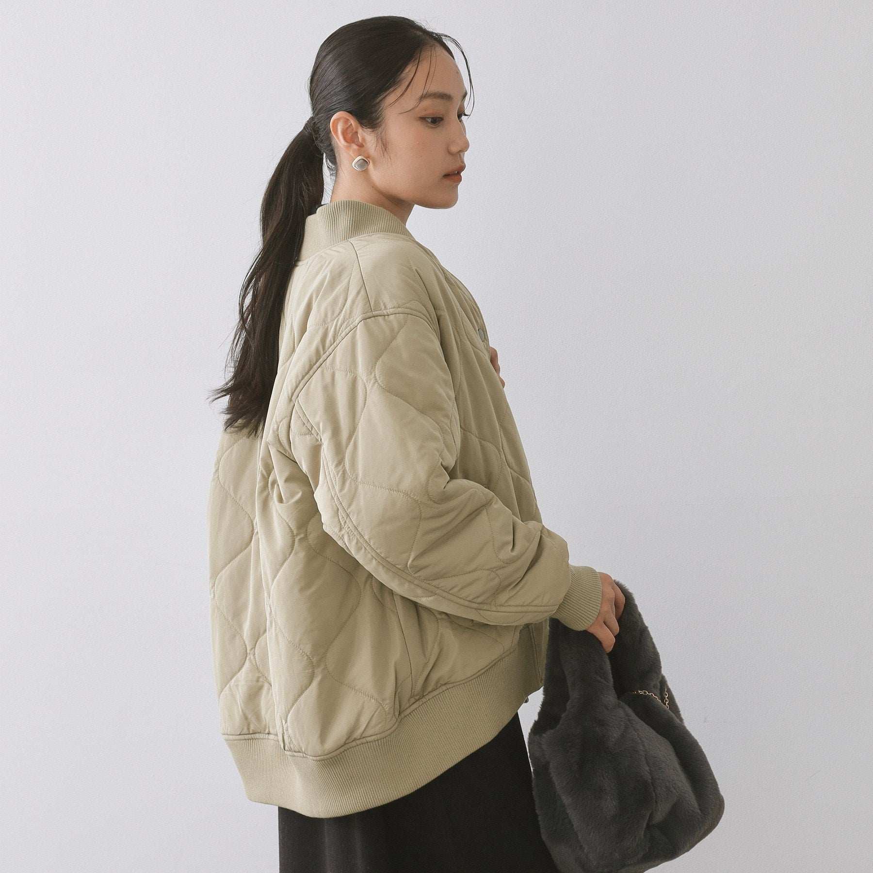 オペーク ドット クリップ OPAQUE.CLIP 《リバーシブル》キルティングブルゾン （ブラック(019)） ブラック(019)