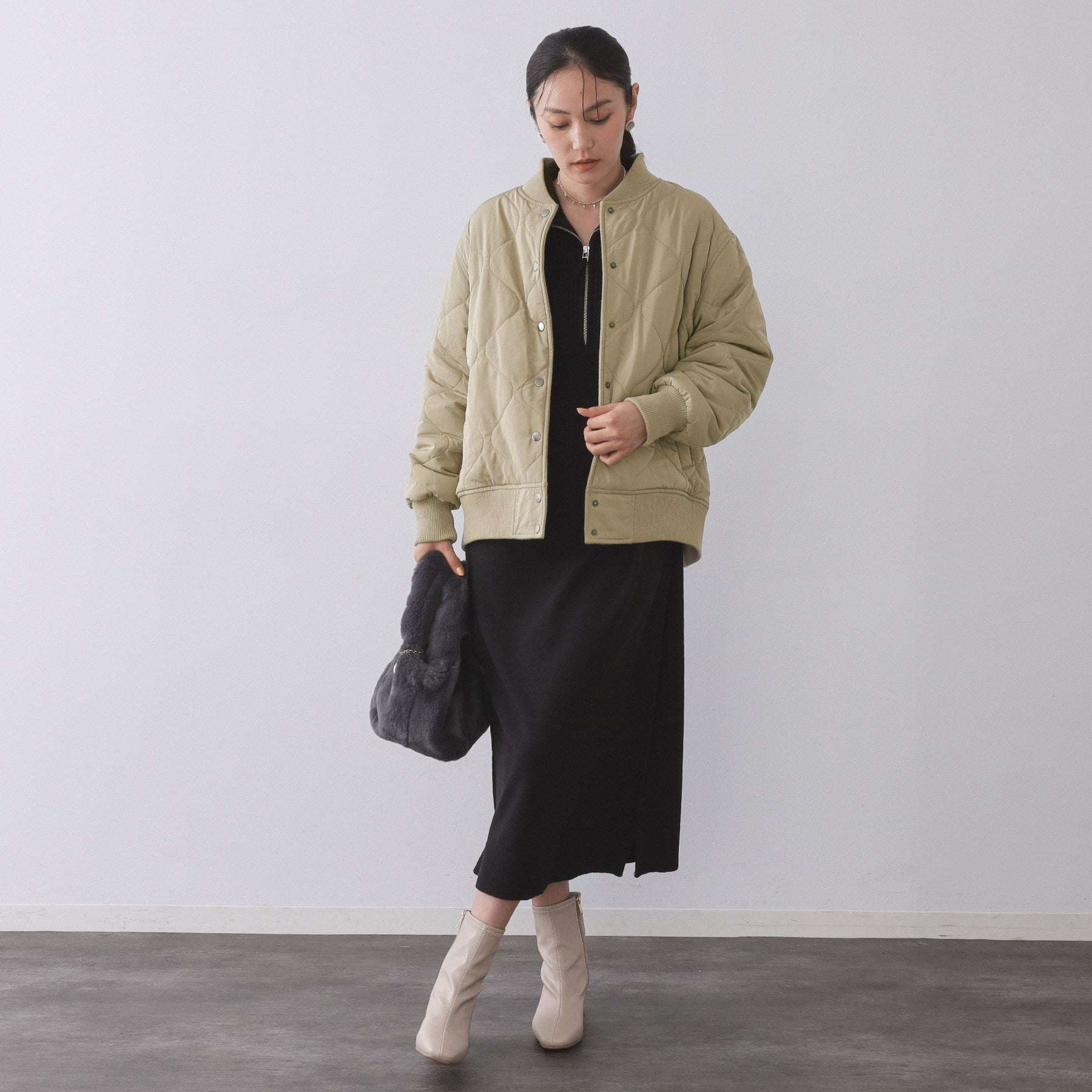 オペーク ドット クリップ OPAQUE.CLIP 《リバーシブル》キルティングブルゾン （ブラック(019)） ブラック(019)